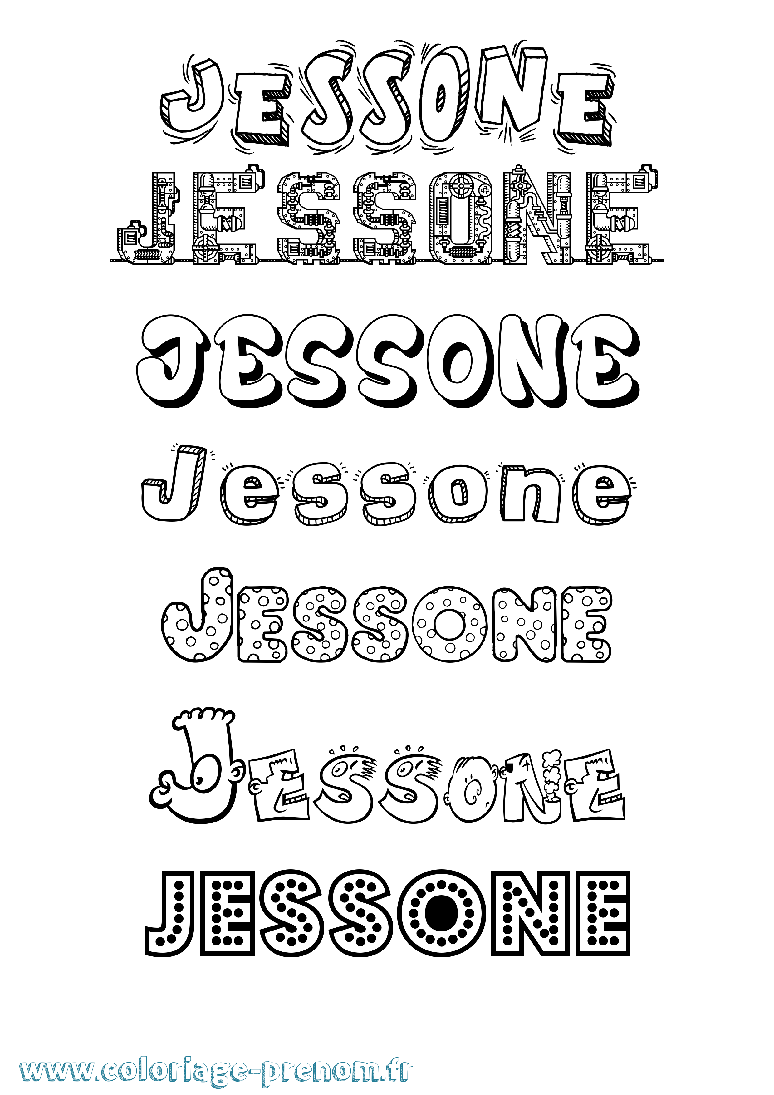 Coloriage Jessone Fun Coloriage prénom Jessone Fun
