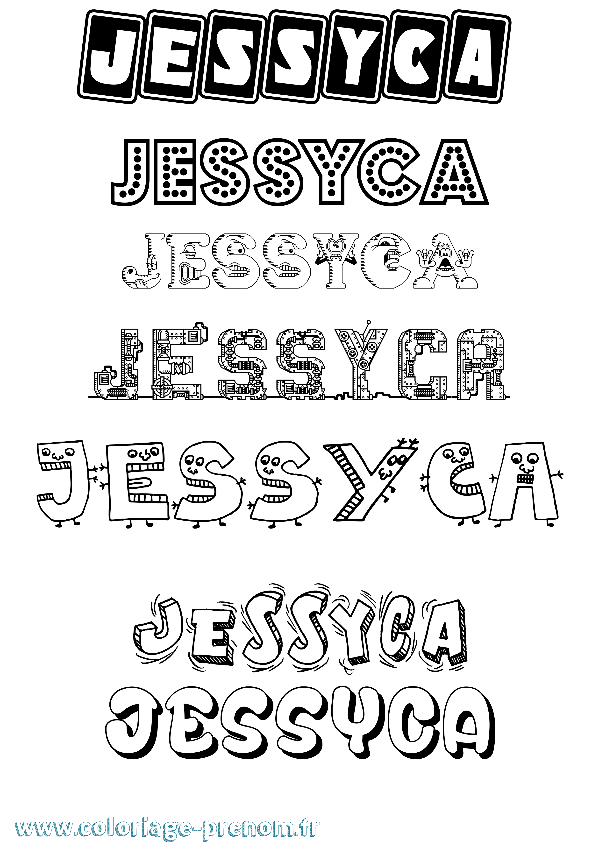 Coloriage Jessyca Fun Coloriage prénom Jessyca Fun