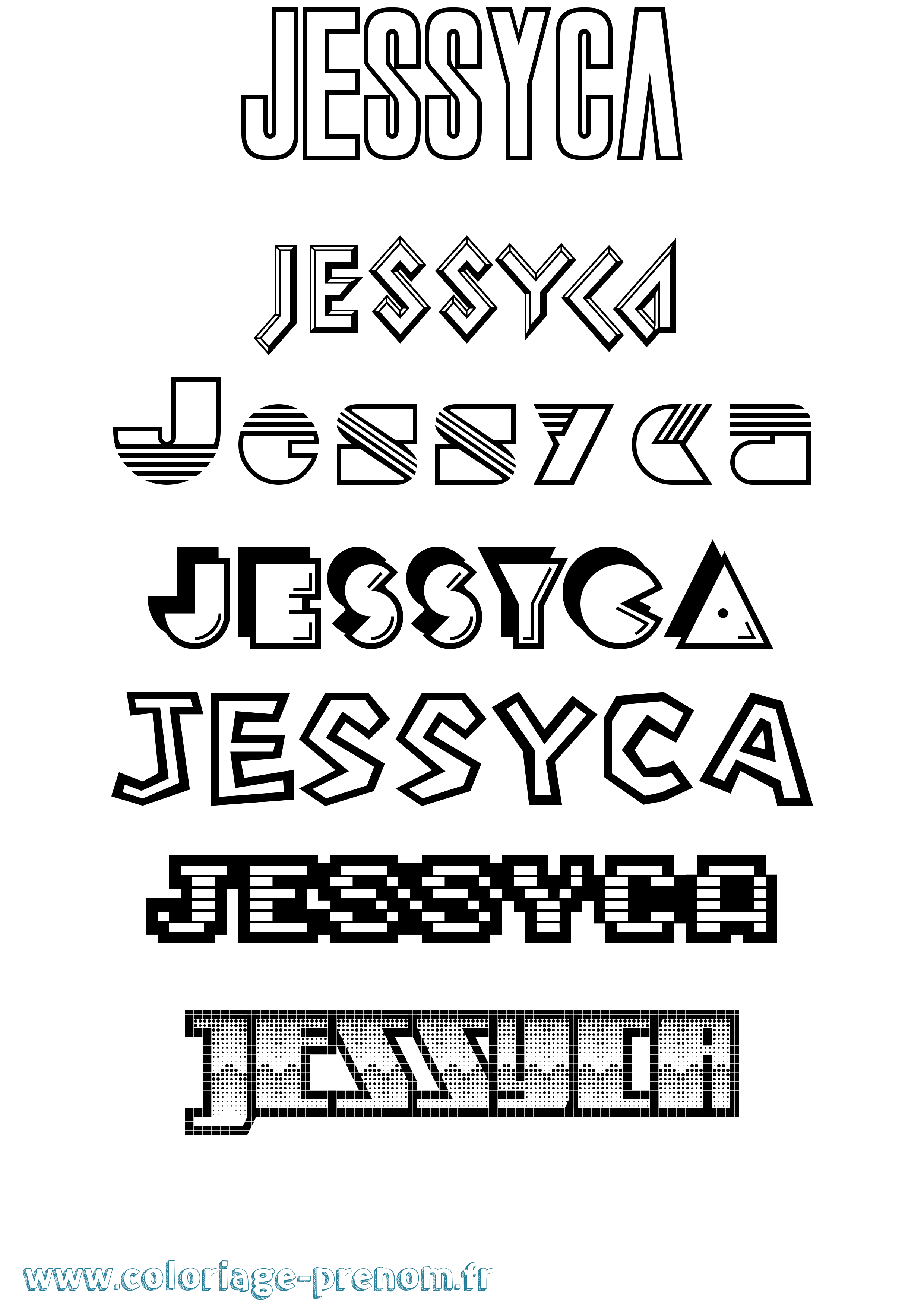 Coloriage Jessyca Jeux Vidéos Coloriage prénom Jessyca Jeux Vidéos