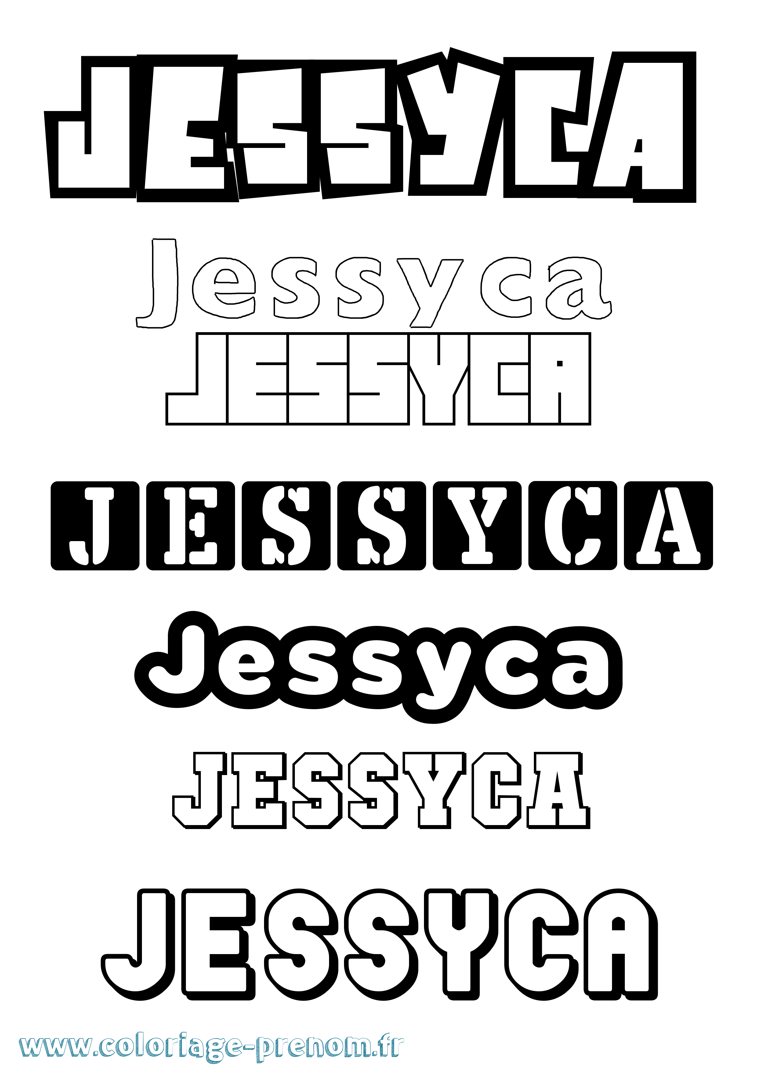 Coloriage Jessyca Simple Coloriage prénom Jessyca Simple