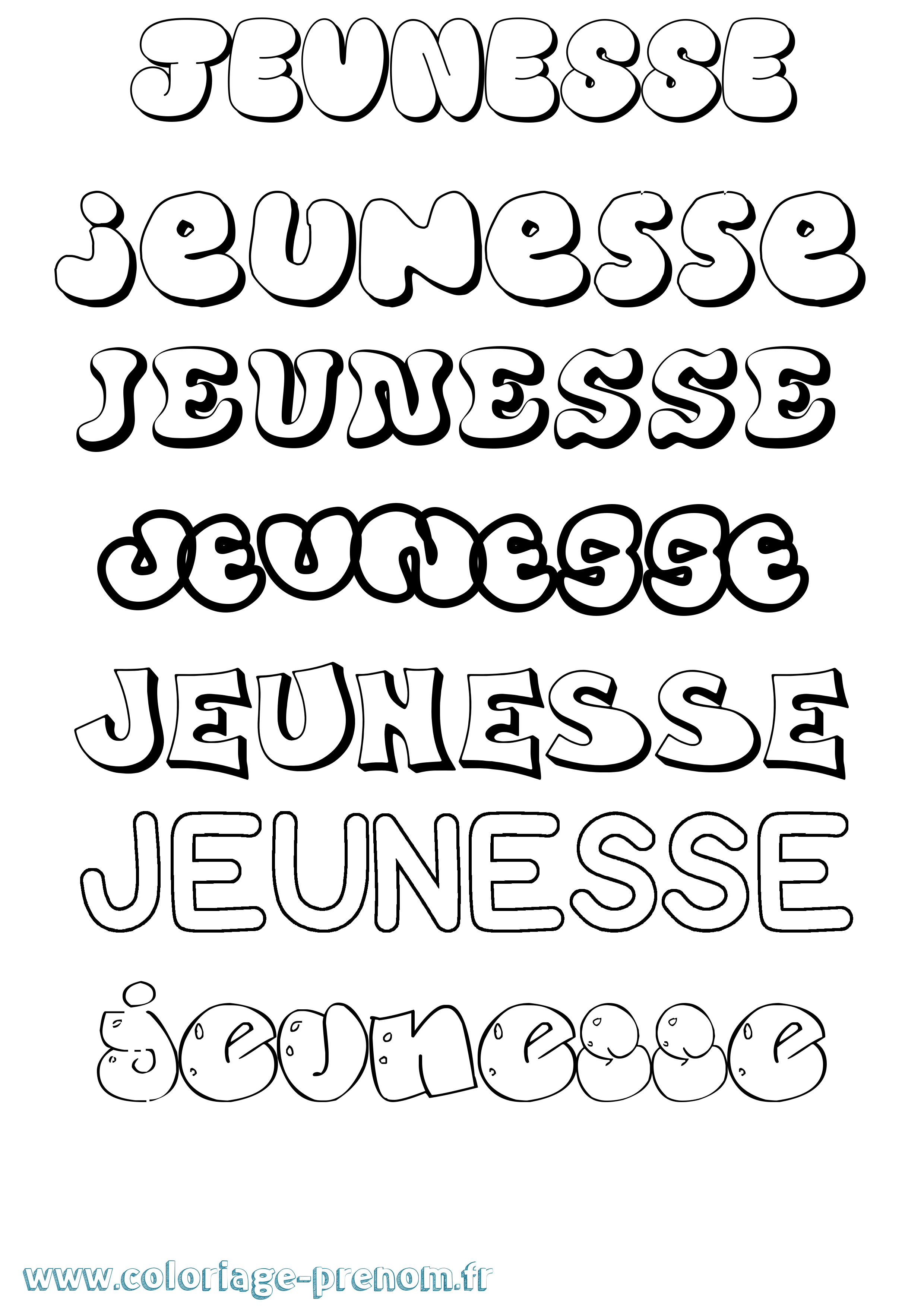 Coloriage Jeunesse Bubble Coloriage prénom Jeunesse Bubble