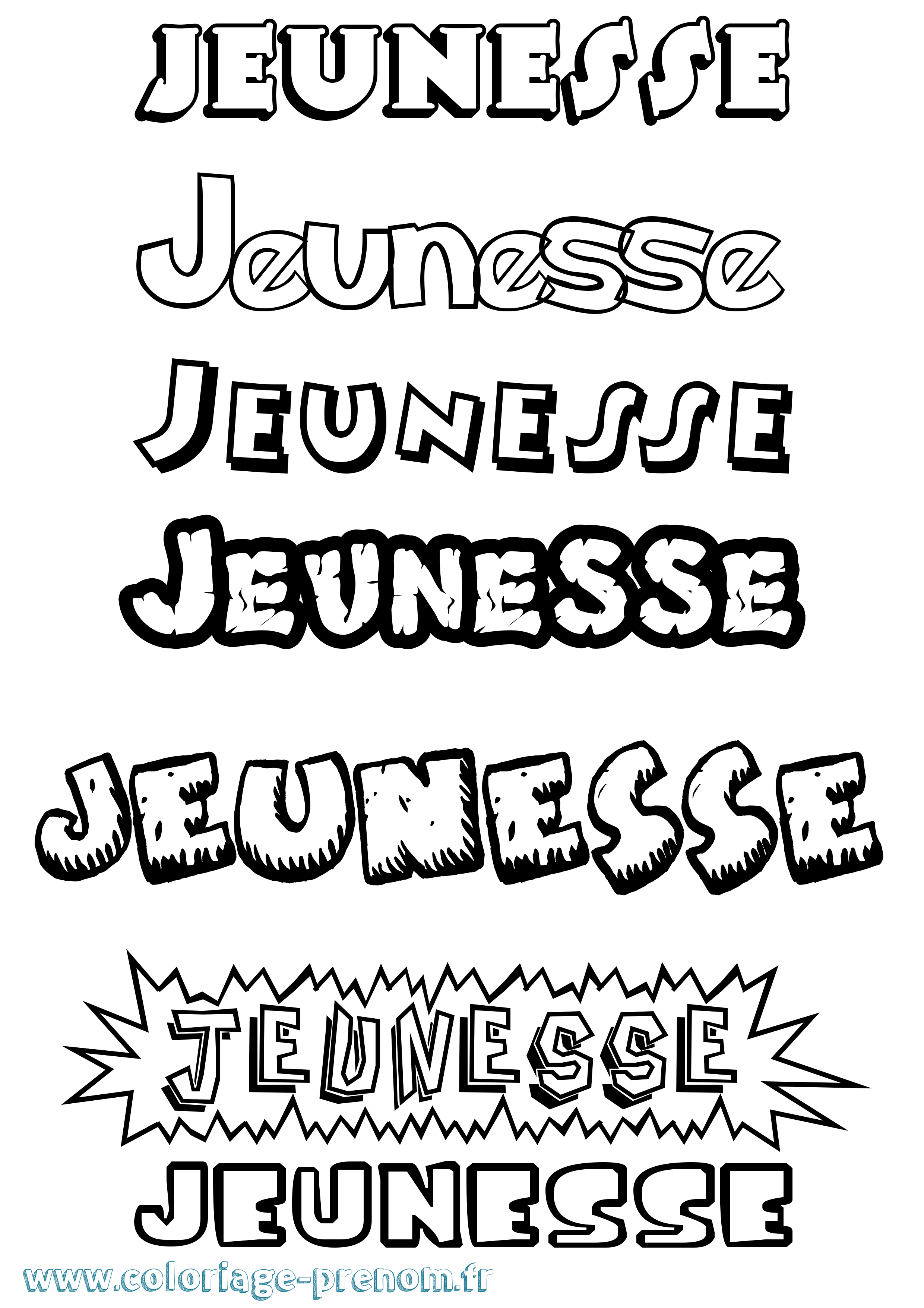 Coloriage Jeunesse Dessin Animé Coloriage prénom Jeunesse Dessin Animé
