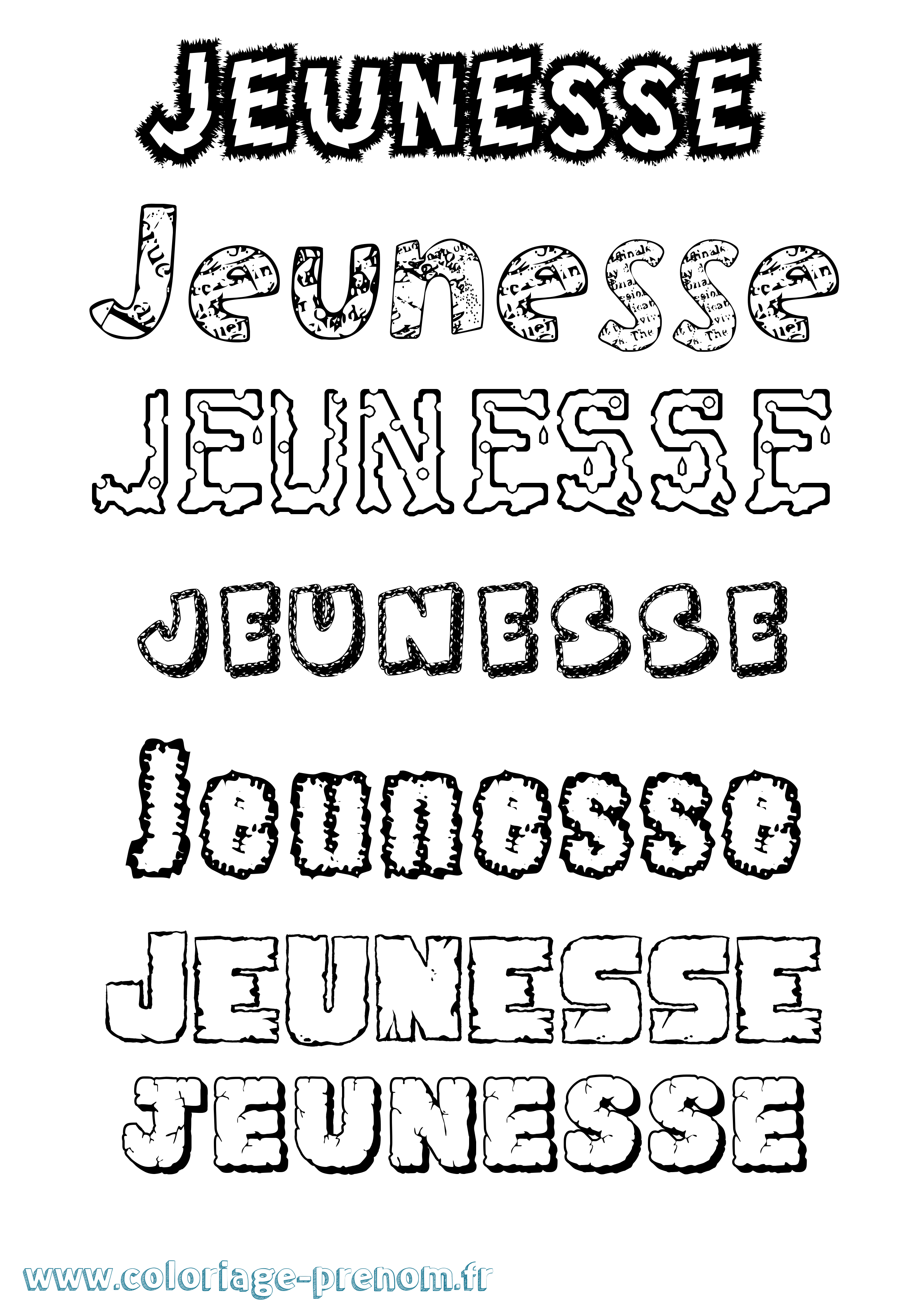 Coloriage Jeunesse Destructuré Coloriage prénom Jeunesse Destructuré