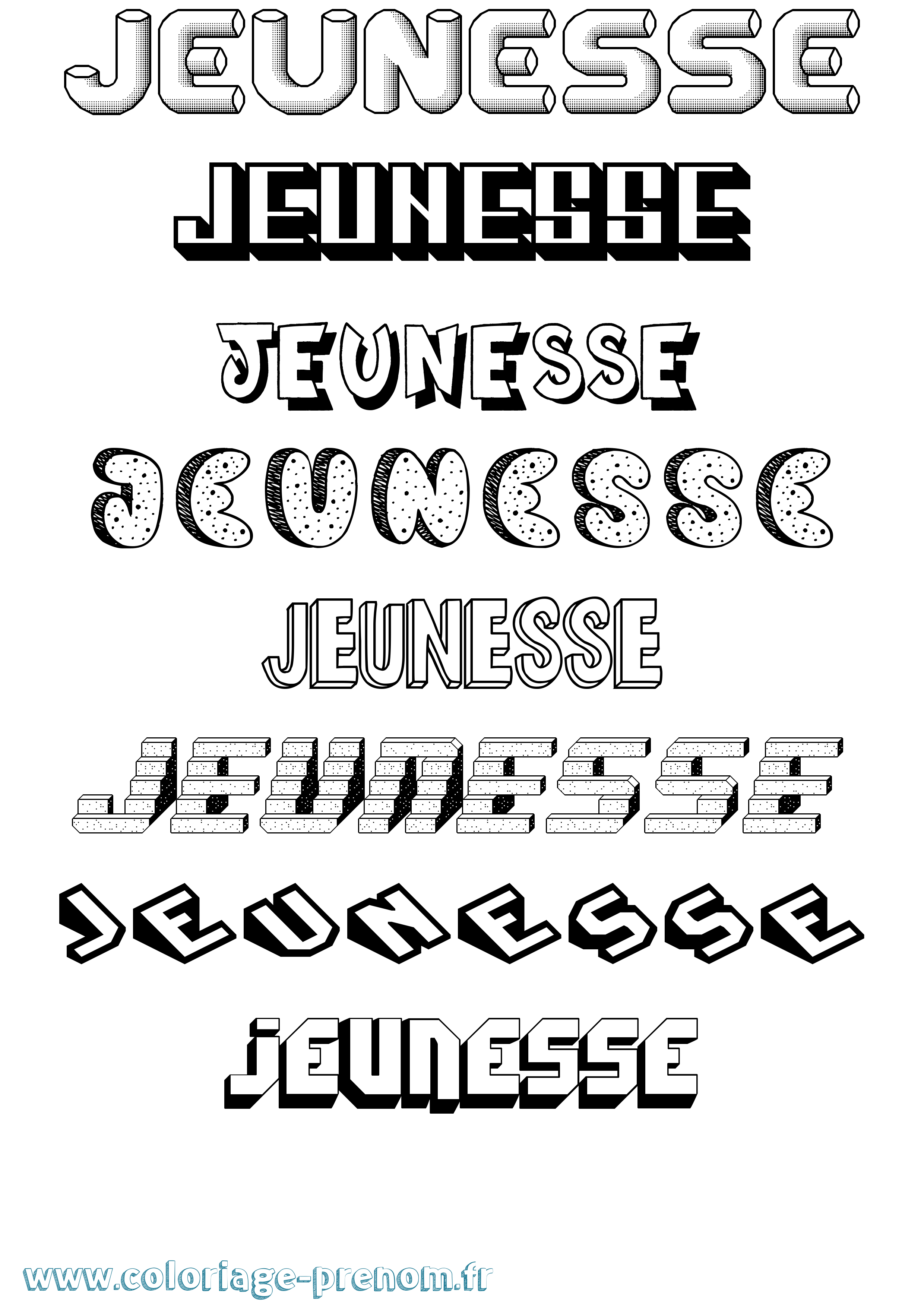 Coloriage Jeunesse Effet 3D Coloriage prénom Jeunesse Effet 3D