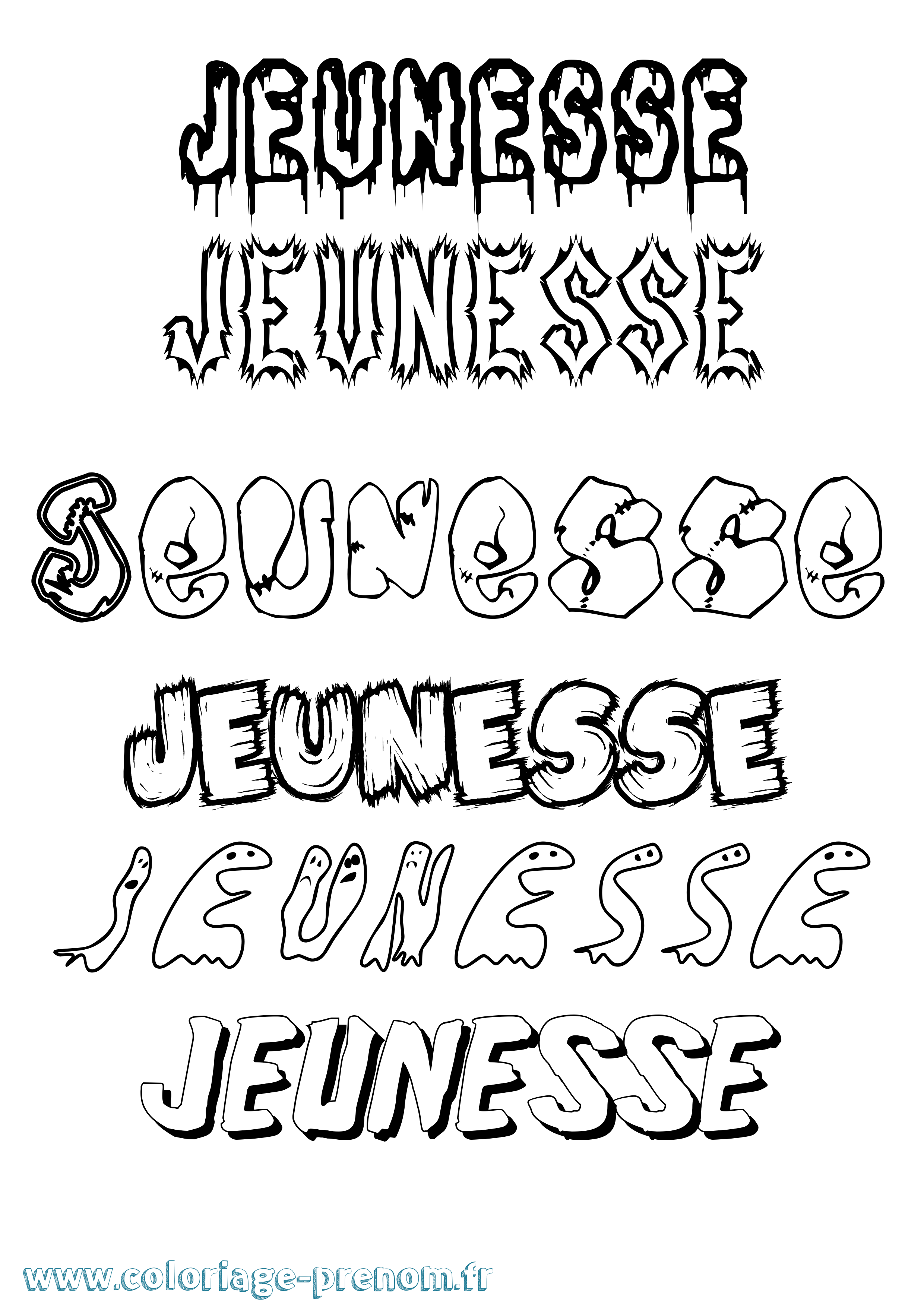 Coloriage Jeunesse Frisson Coloriage prénom Jeunesse Frisson