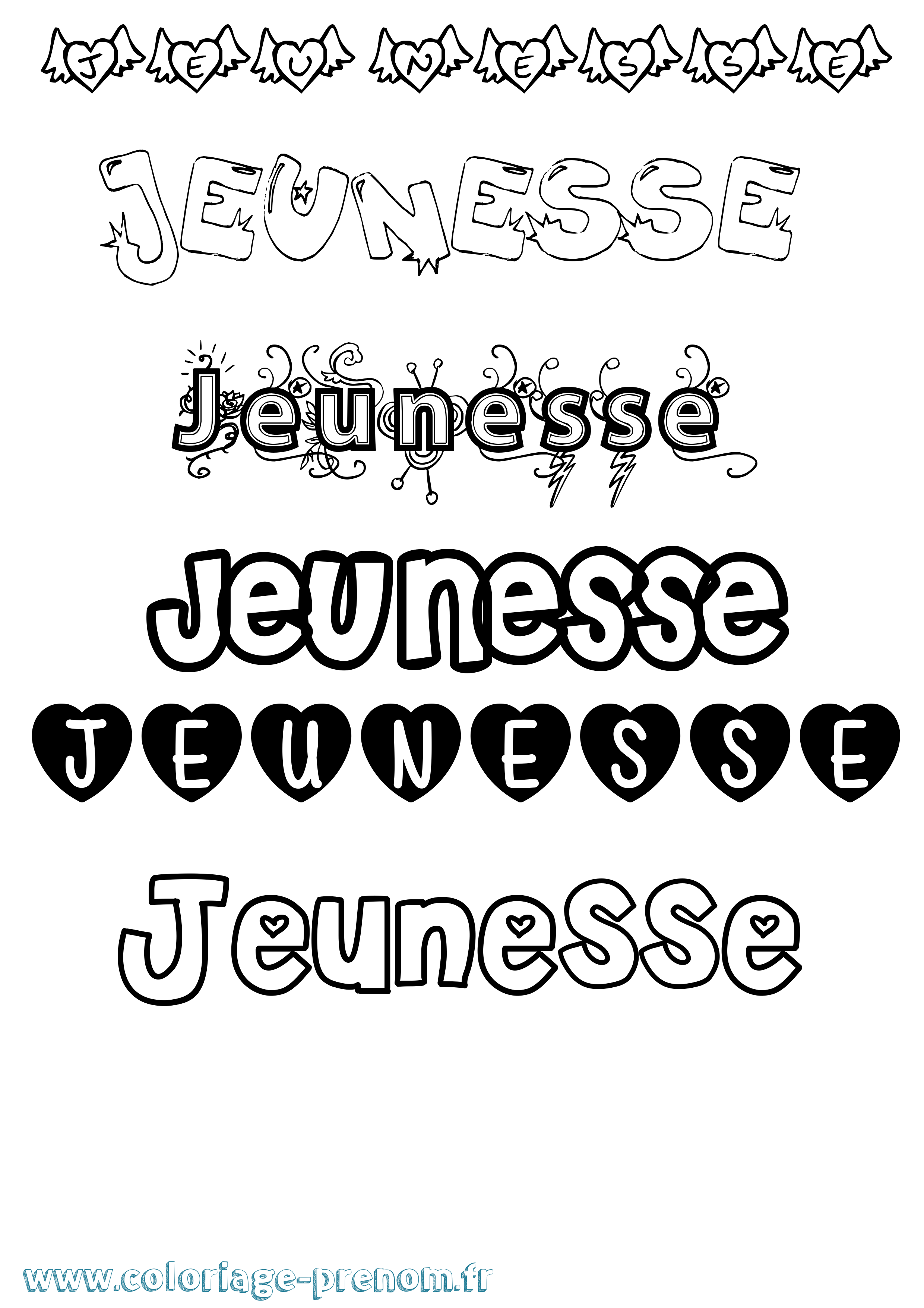 Coloriage Jeunesse Girly Coloriage prénom Jeunesse Girly