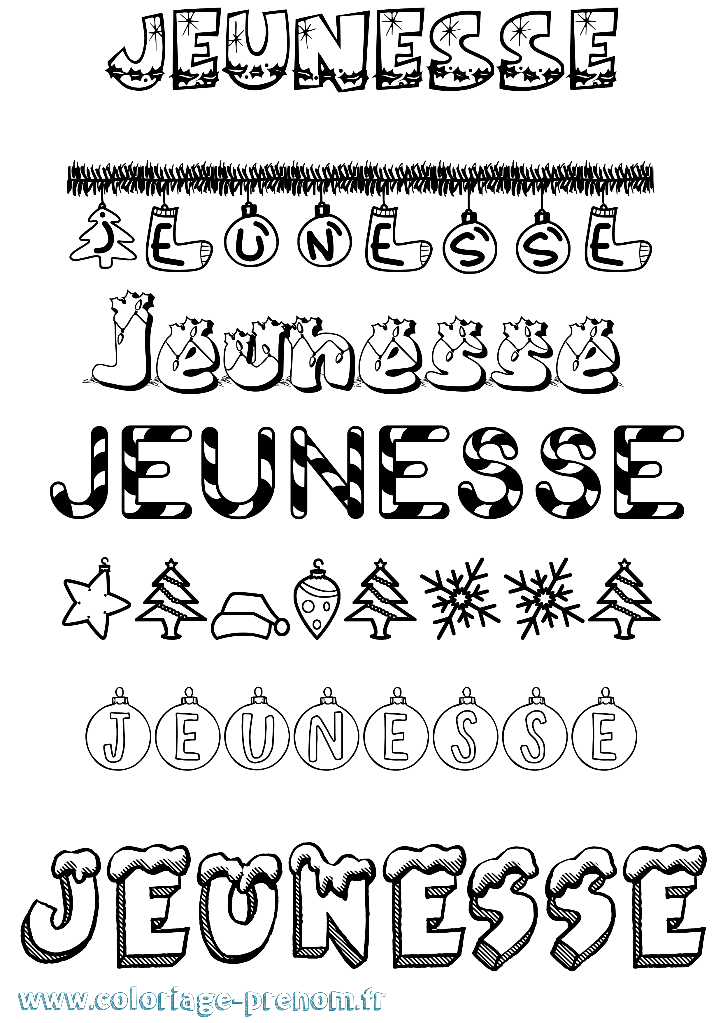 Coloriage Jeunesse Noël Coloriage prénom Jeunesse Noël