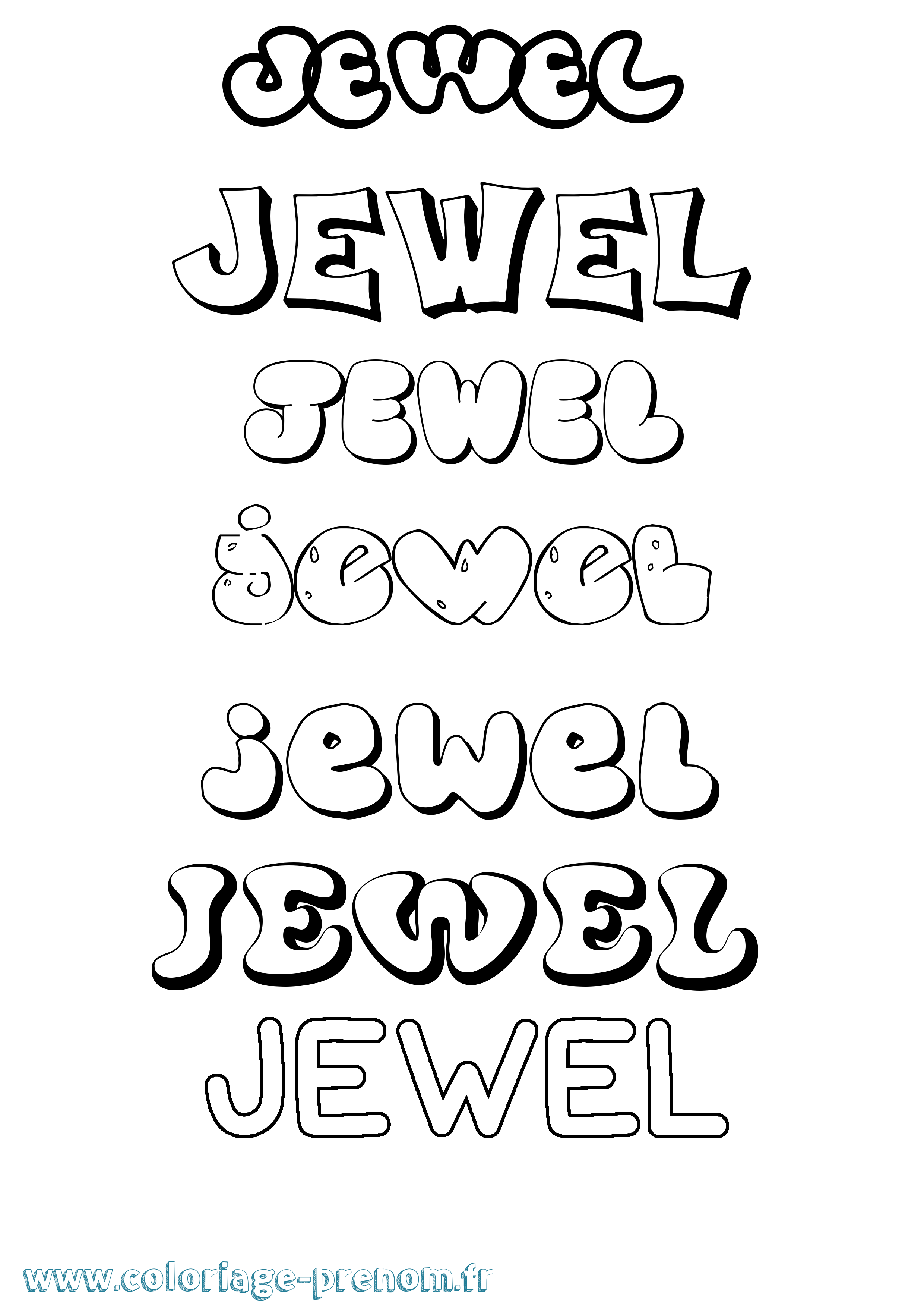 Coloriage Jewel Bubble Coloriage prénom Jewel Bubble