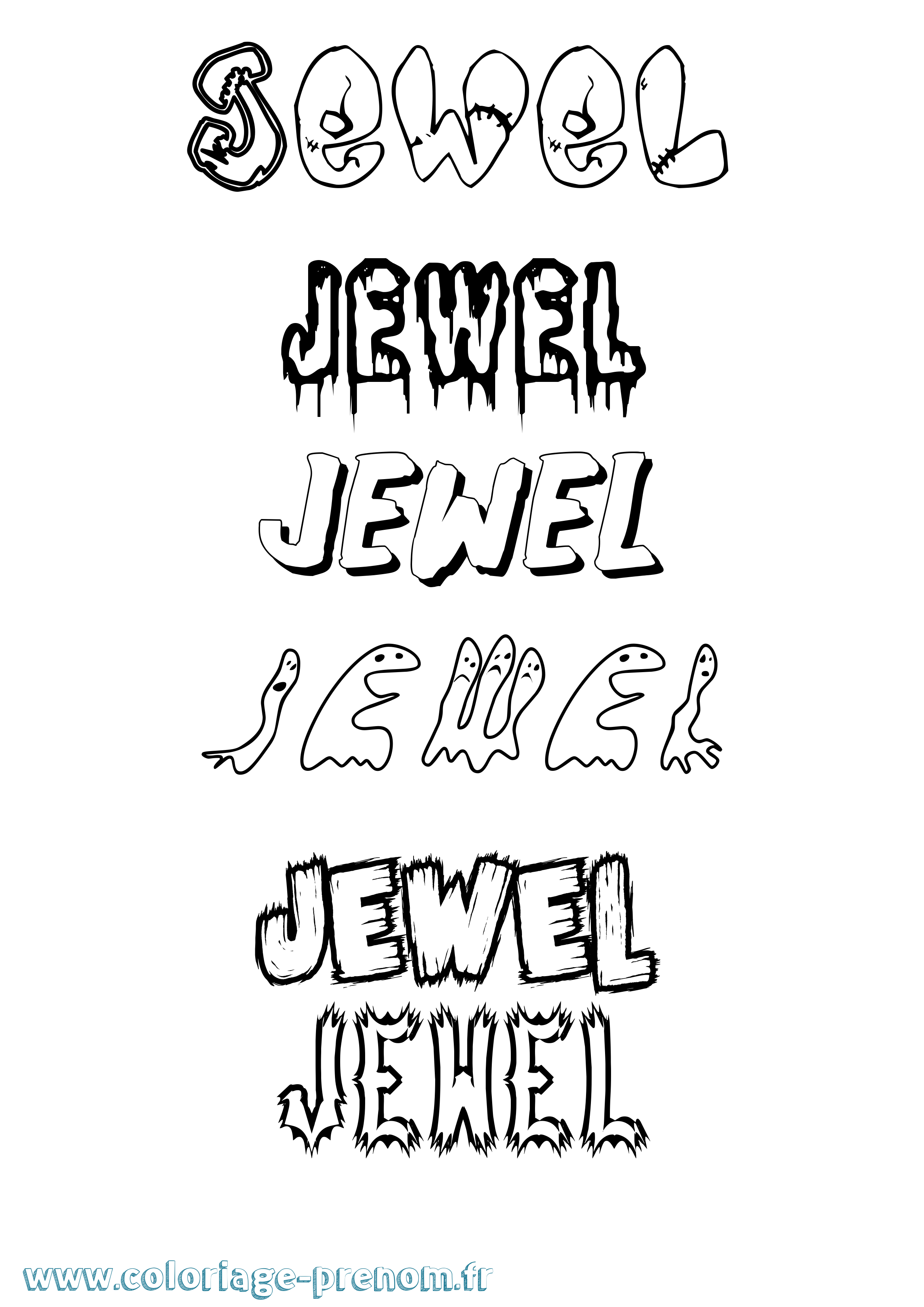 Coloriage Jewel Frisson Coloriage prénom Jewel Frisson