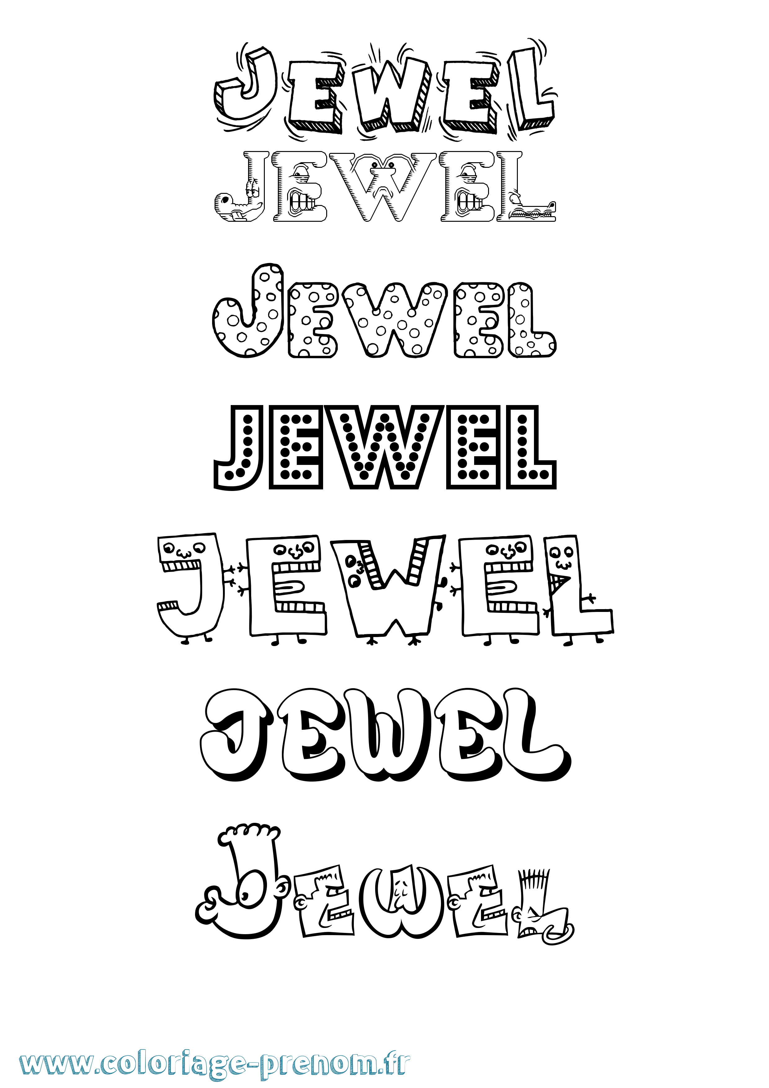 Coloriage Jewel Fun Coloriage prénom Jewel Fun