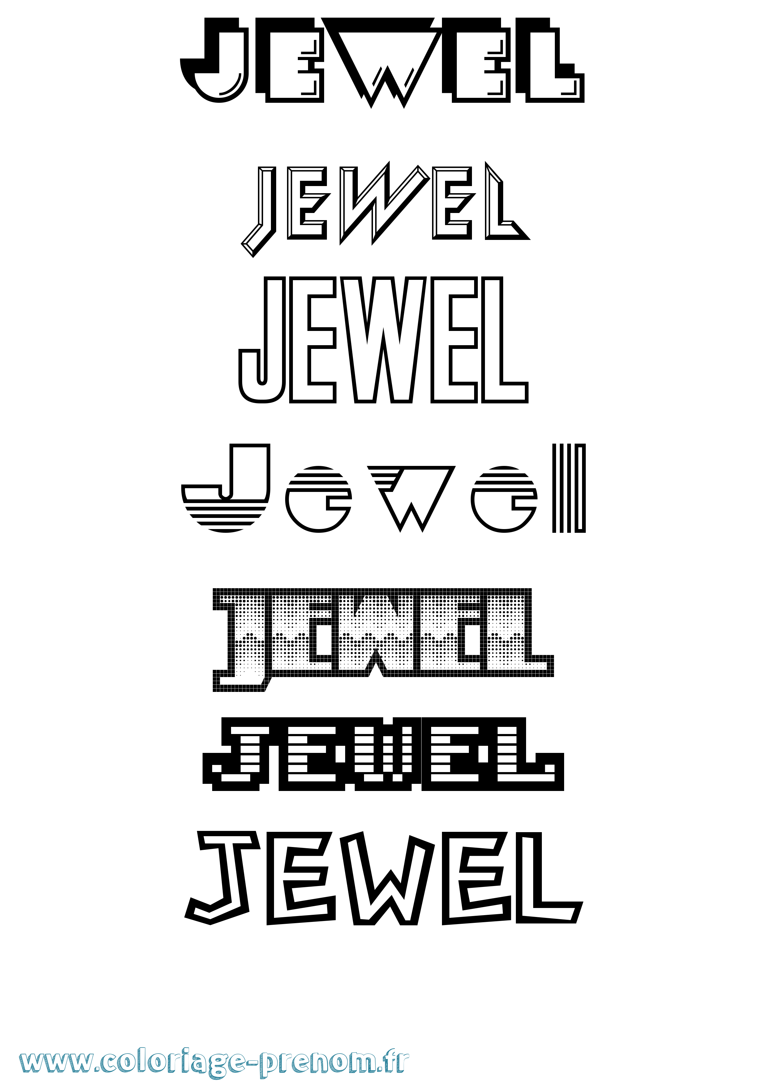 Coloriage Jewel Jeux Vidéos Coloriage prénom Jewel Jeux Vidéos