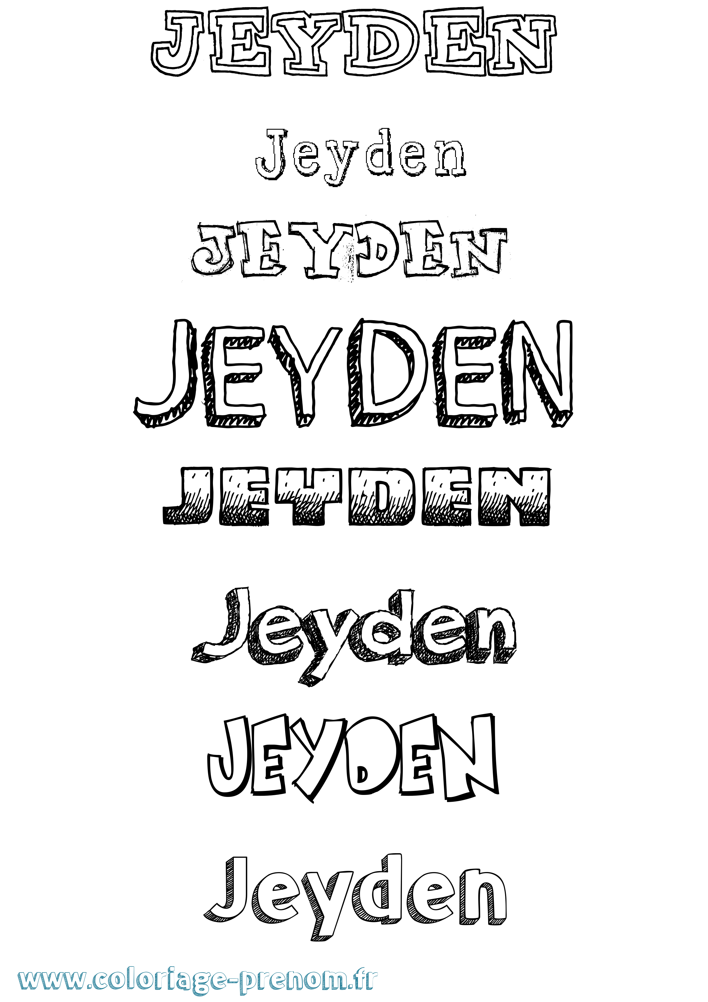 Coloriage Jeyden Dessiné Coloriage prénom Jeyden Dessiné