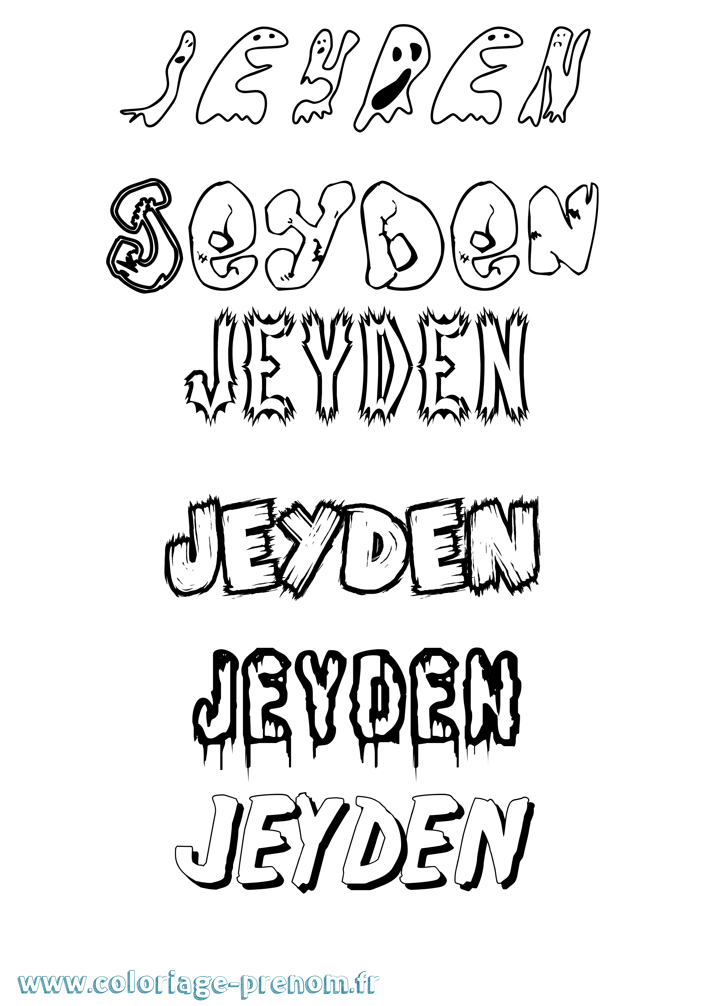 Coloriage Jeyden Frisson Coloriage prénom Jeyden Frisson