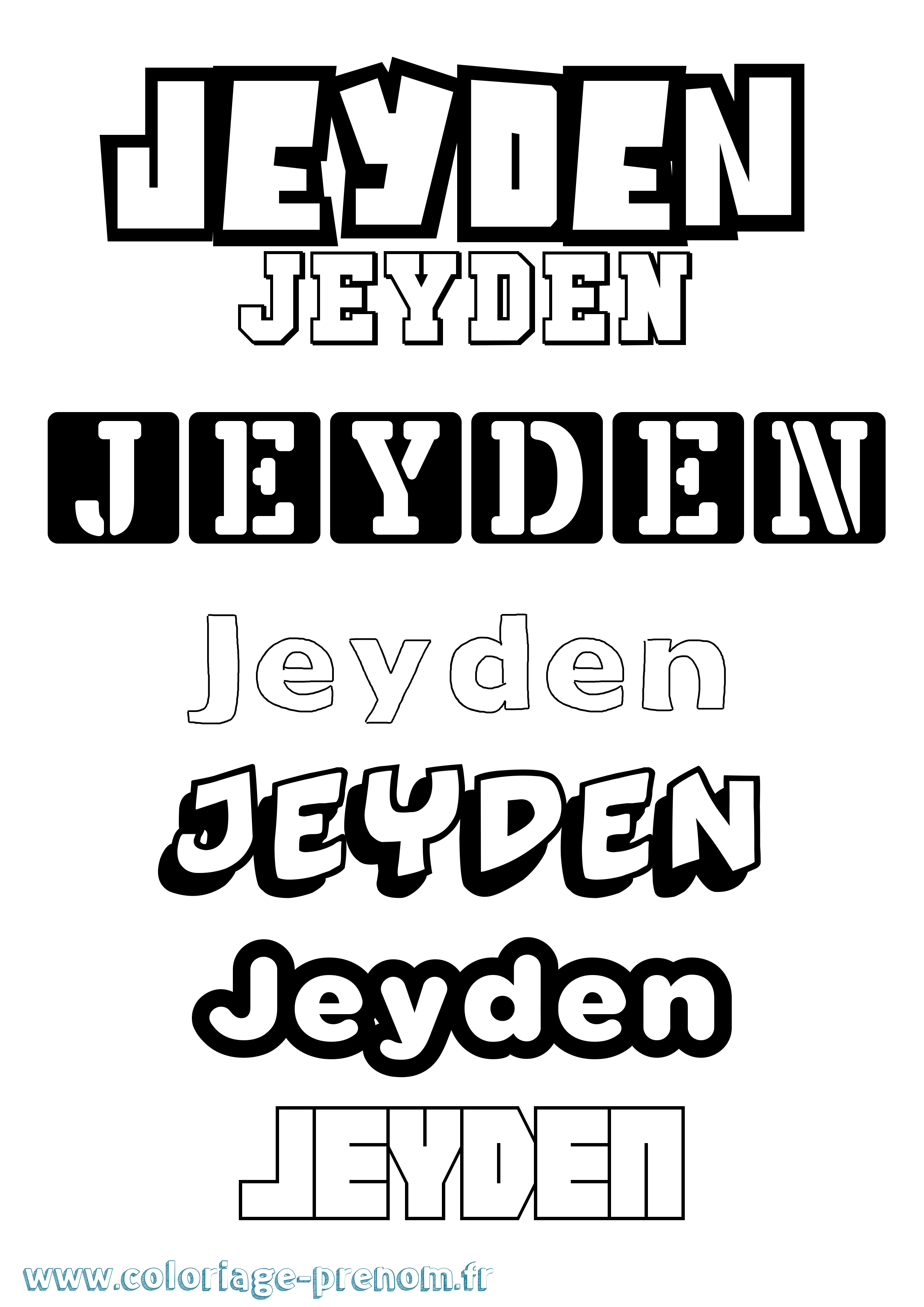 Coloriage Jeyden Simple Coloriage prénom Jeyden Simple