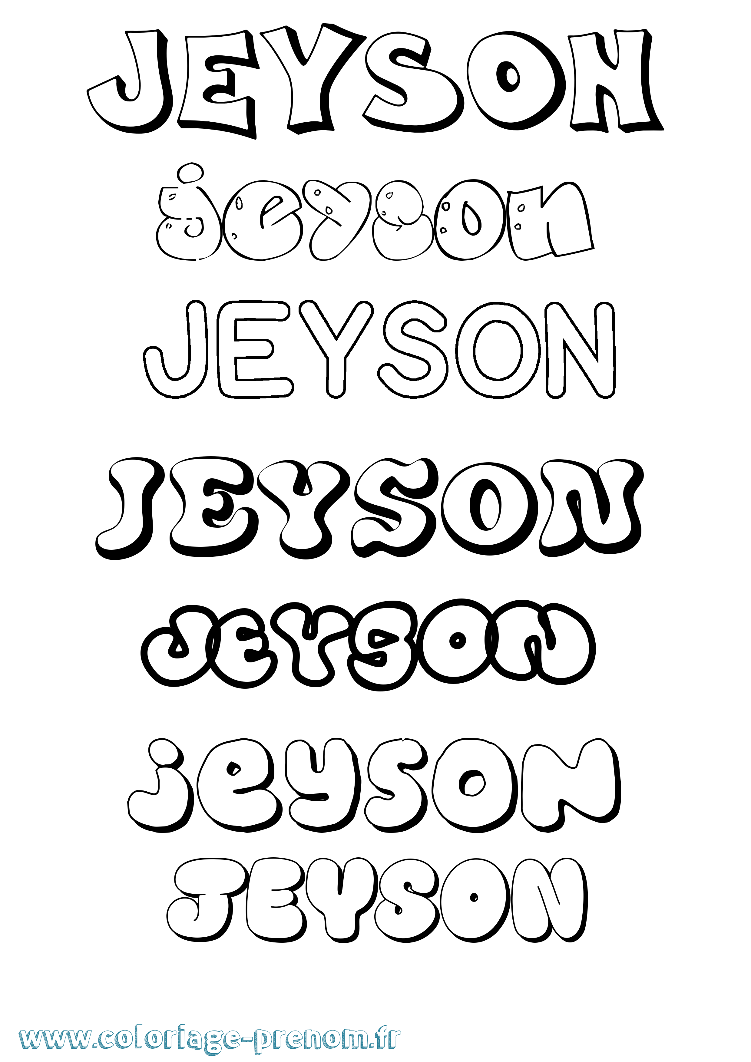 Coloriage Jeyson Bubble Coloriage prénom Jeyson Bubble