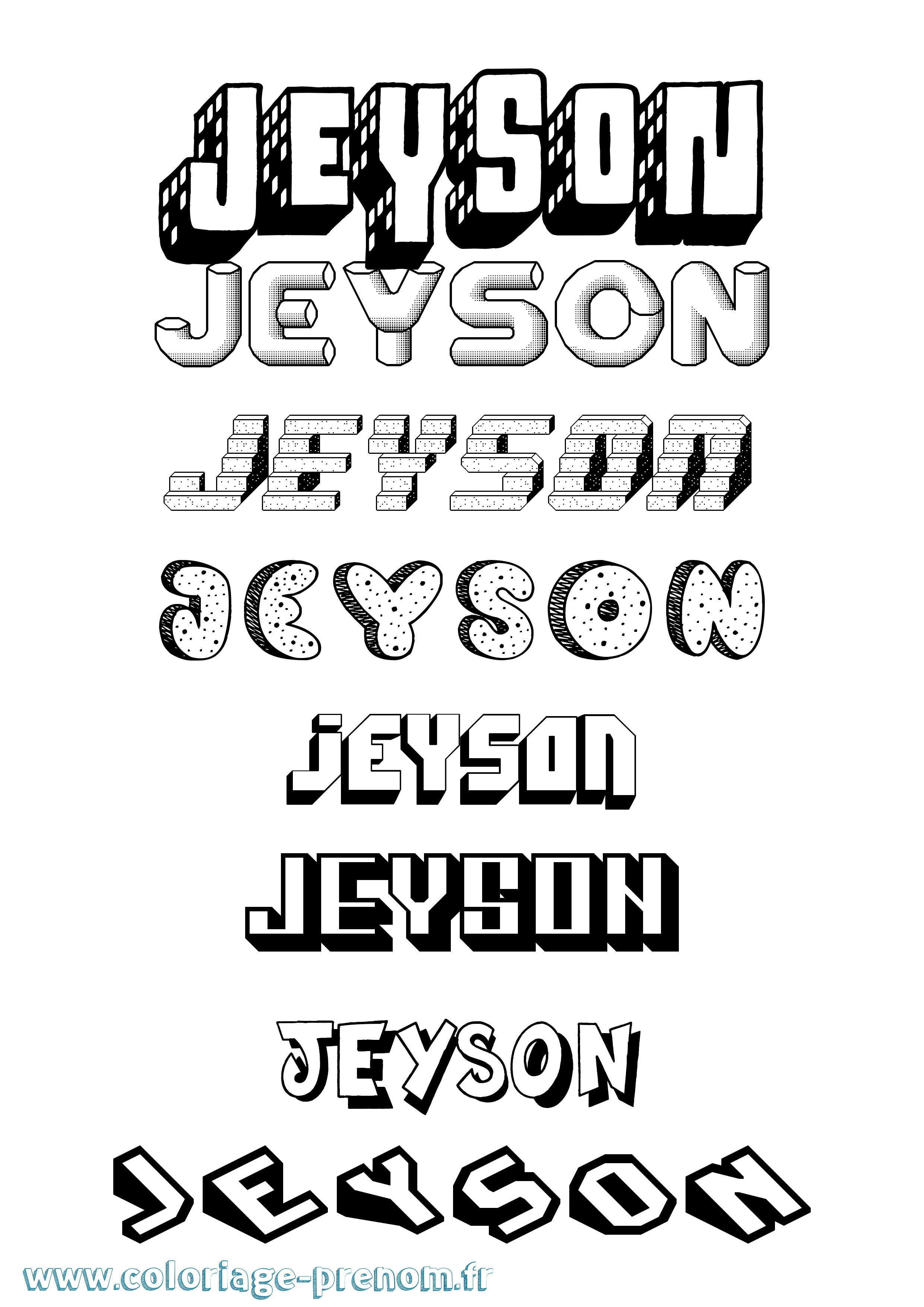 Coloriage Jeyson Effet 3D Coloriage prénom Jeyson Effet 3D