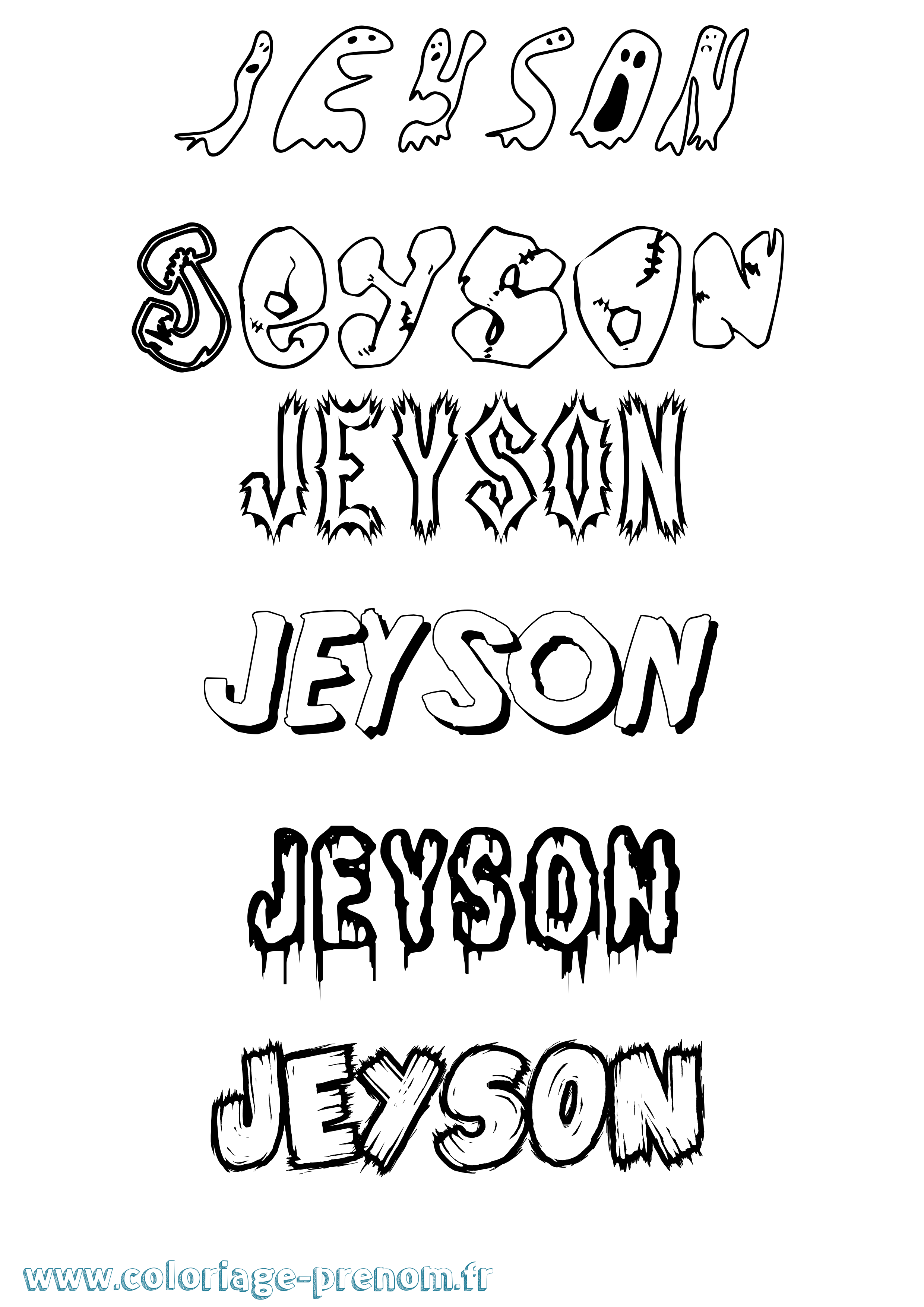 Coloriage Jeyson Frisson Coloriage prénom Jeyson Frisson