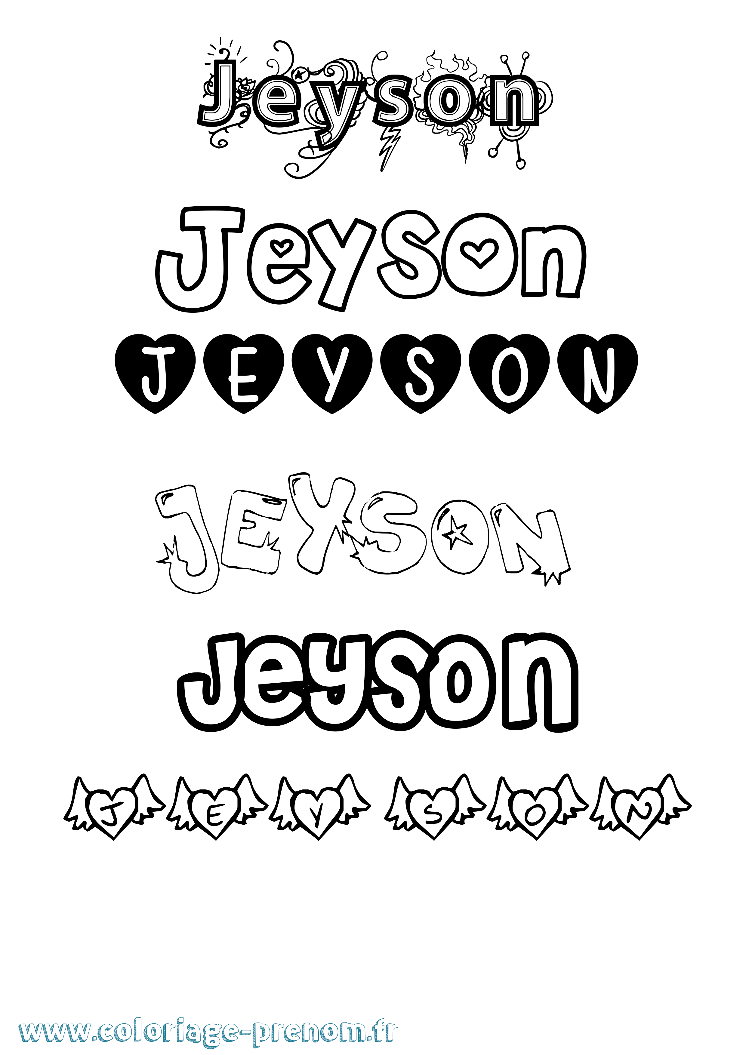 Coloriage Jeyson Girly Coloriage prénom Jeyson Girly