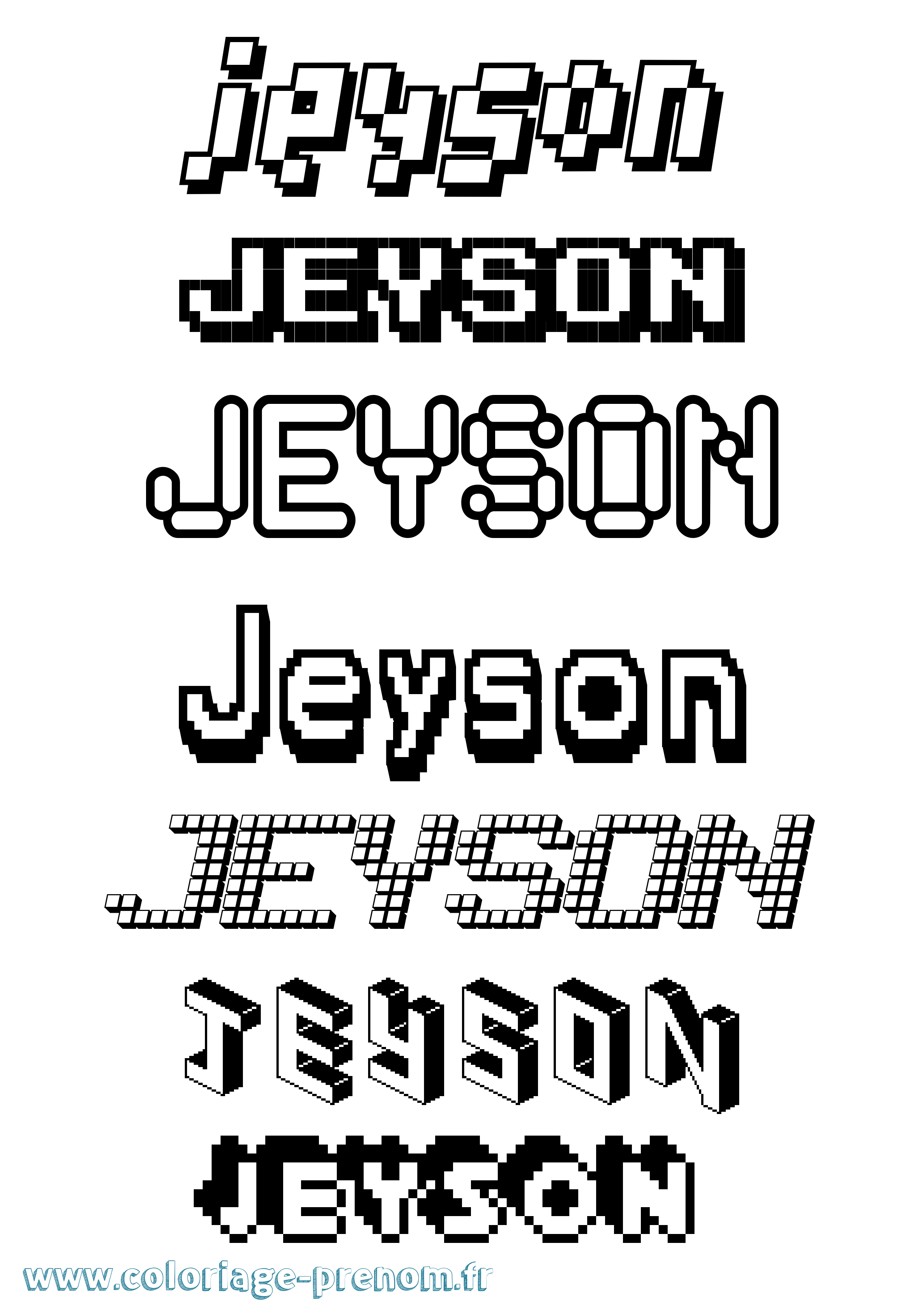 Coloriage Jeyson Pixel Coloriage prénom Jeyson Pixel