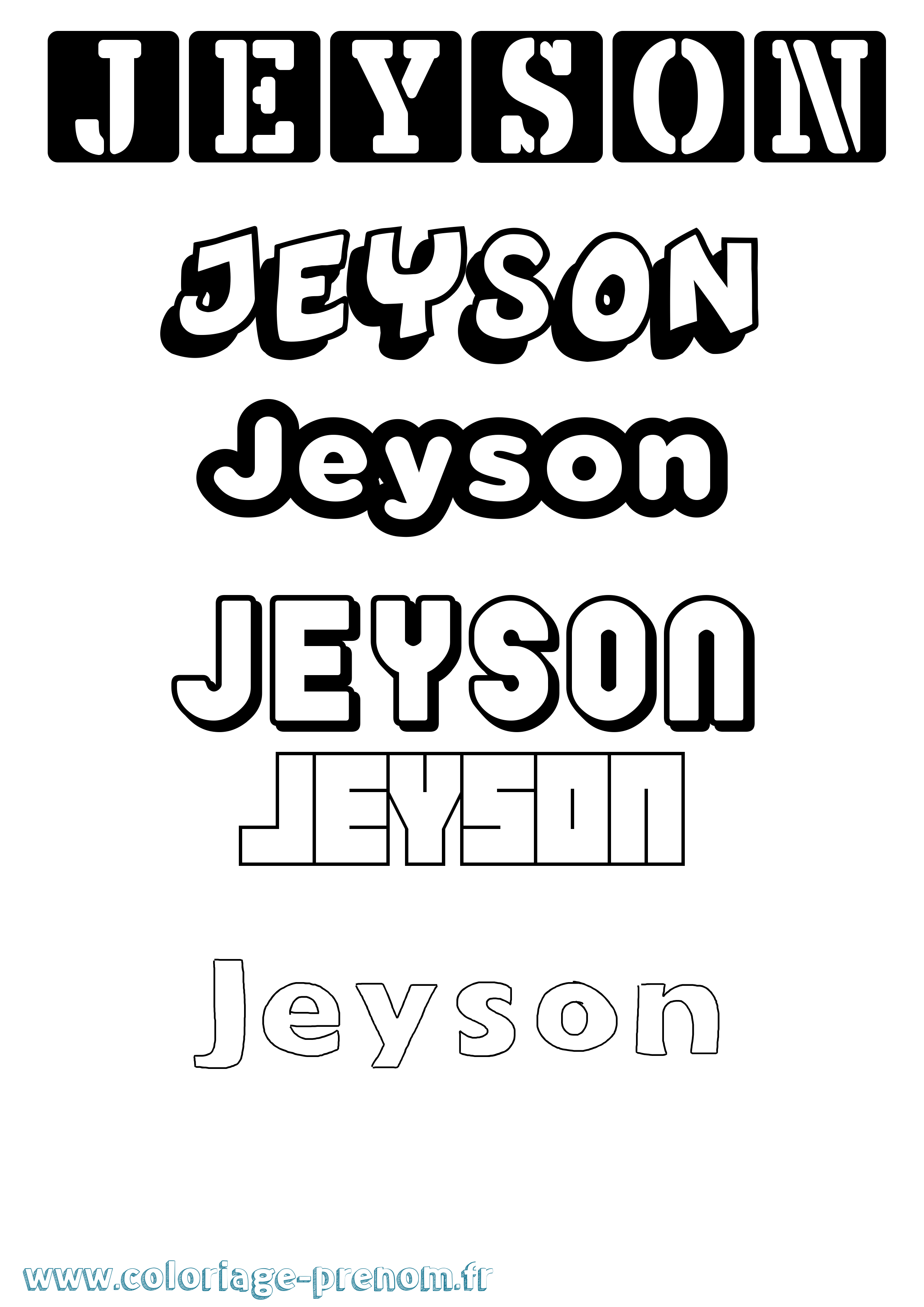 Coloriage Jeyson Simple Coloriage prénom Jeyson Simple