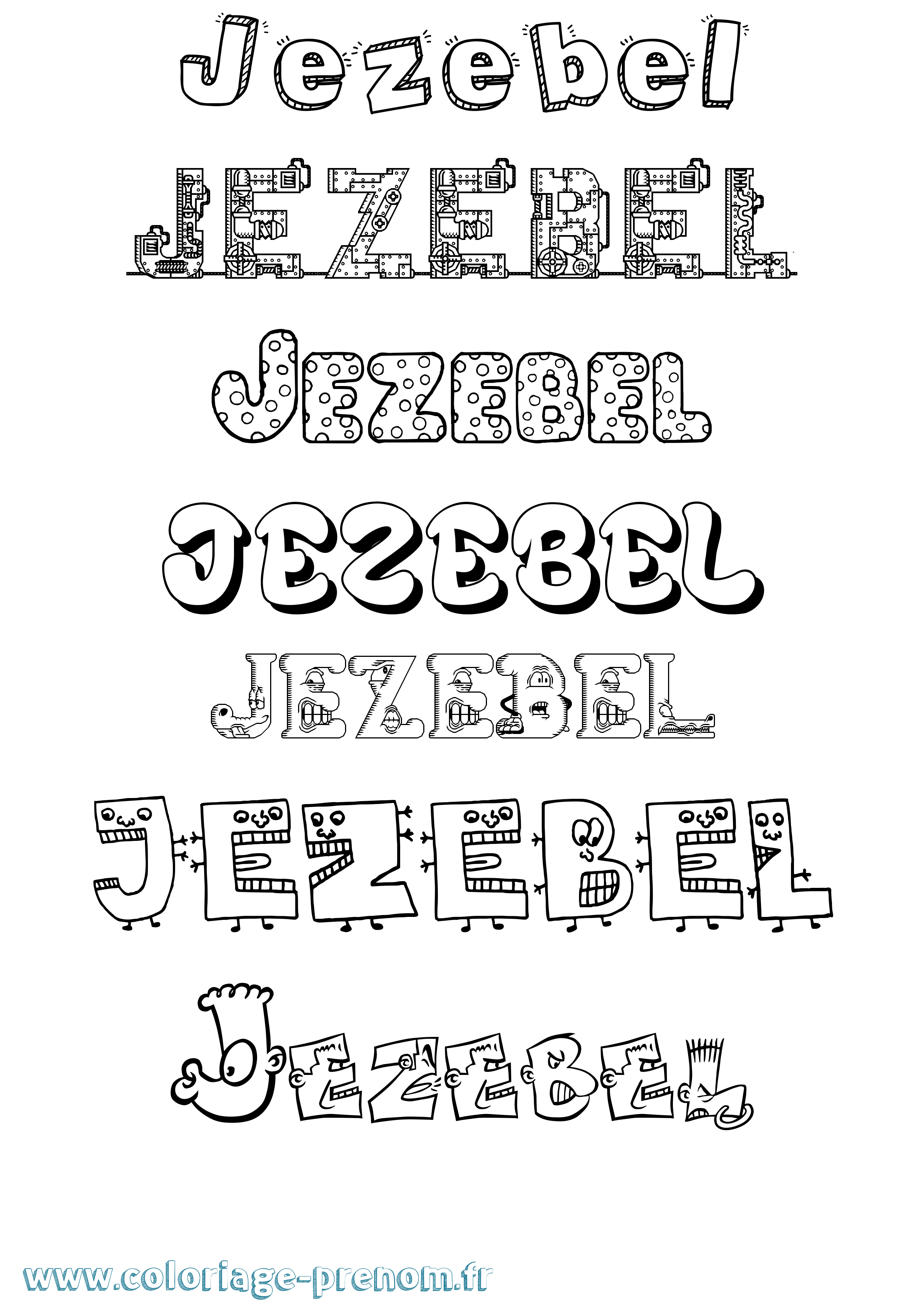 Coloriage Jezebel Fun Coloriage prénom Jezebel Fun