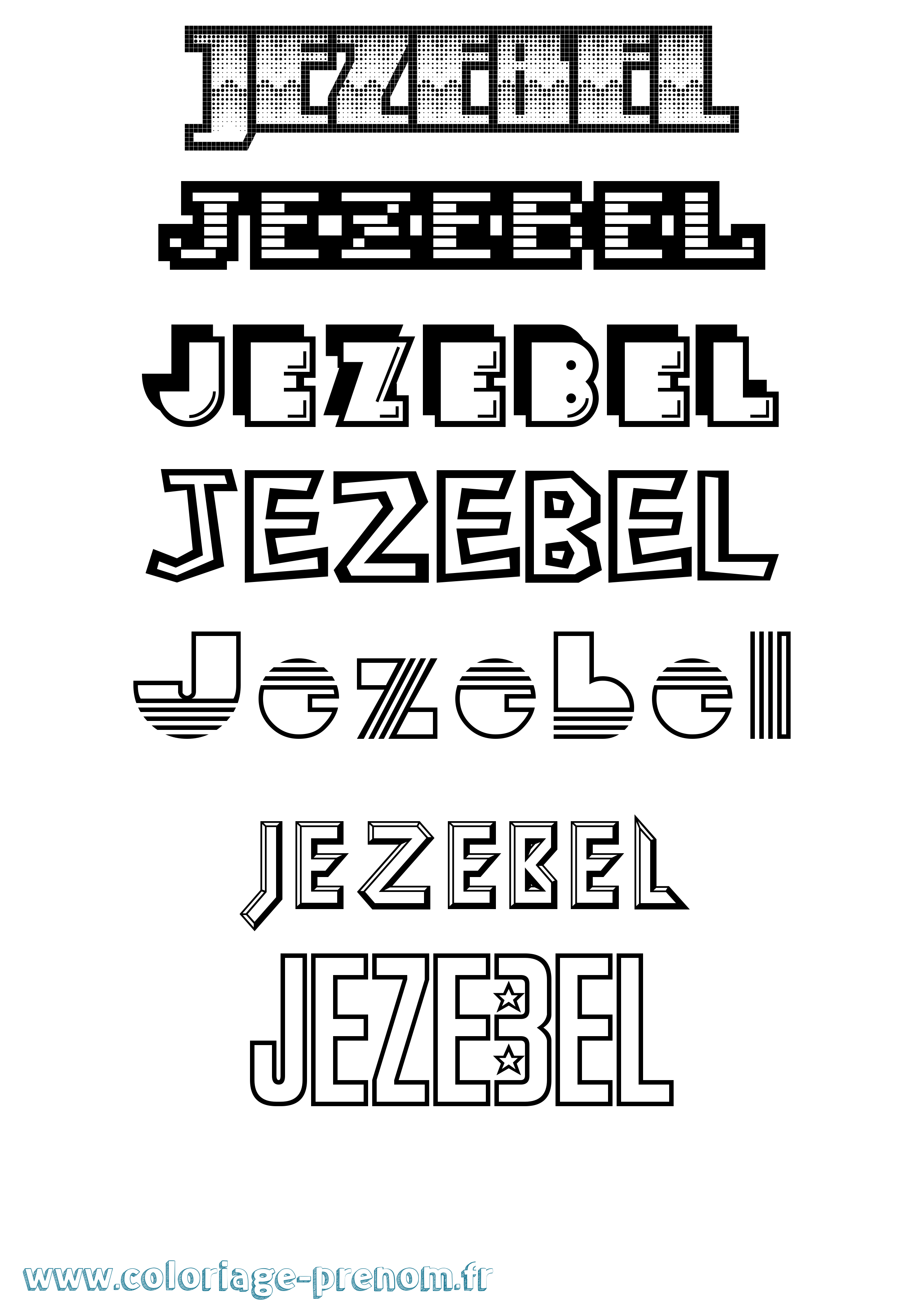 Coloriage Jezebel Jeux Vidéos Coloriage prénom Jezebel Jeux Vidéos