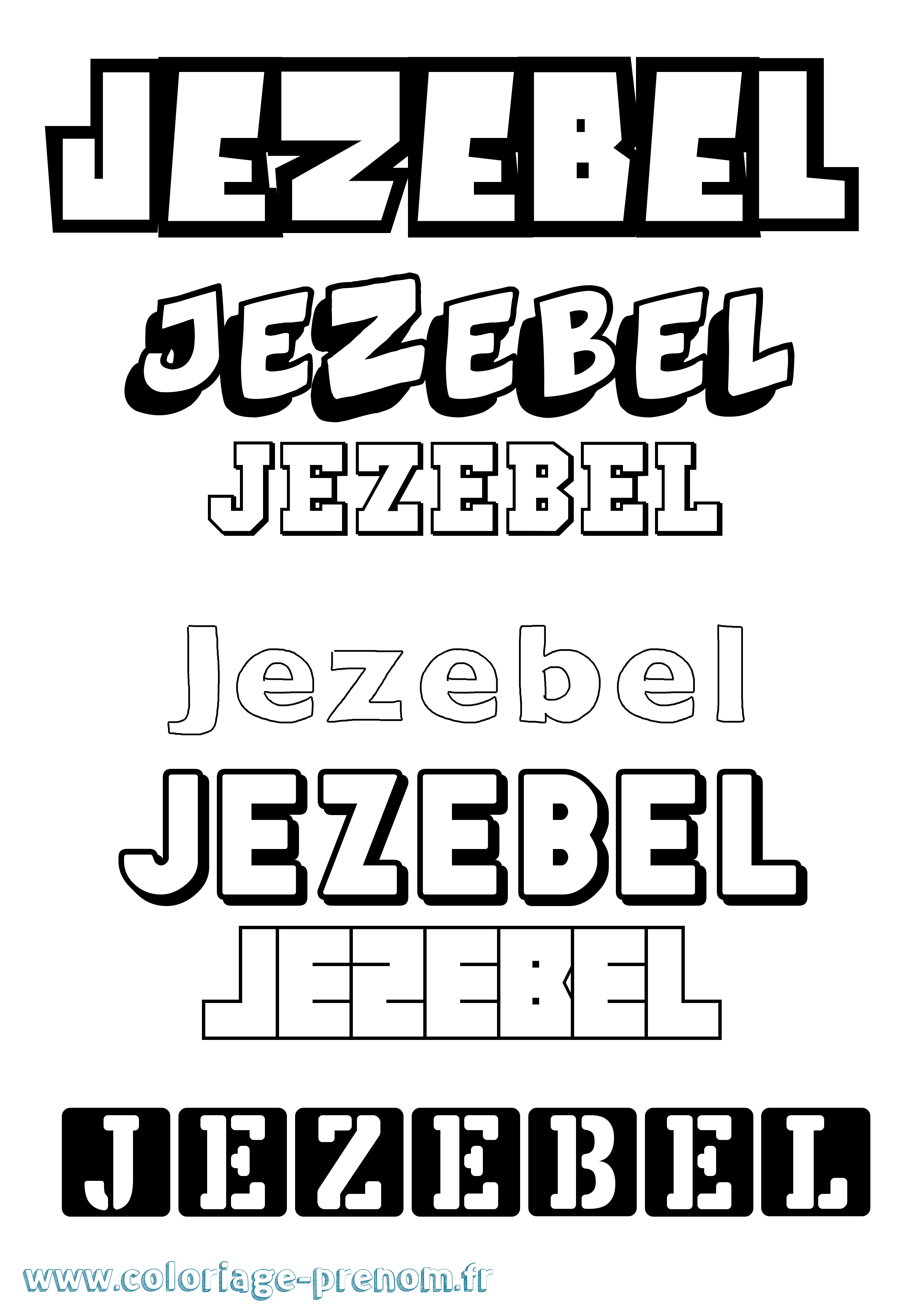 Coloriage Jezebel Simple Coloriage prénom Jezebel Simple