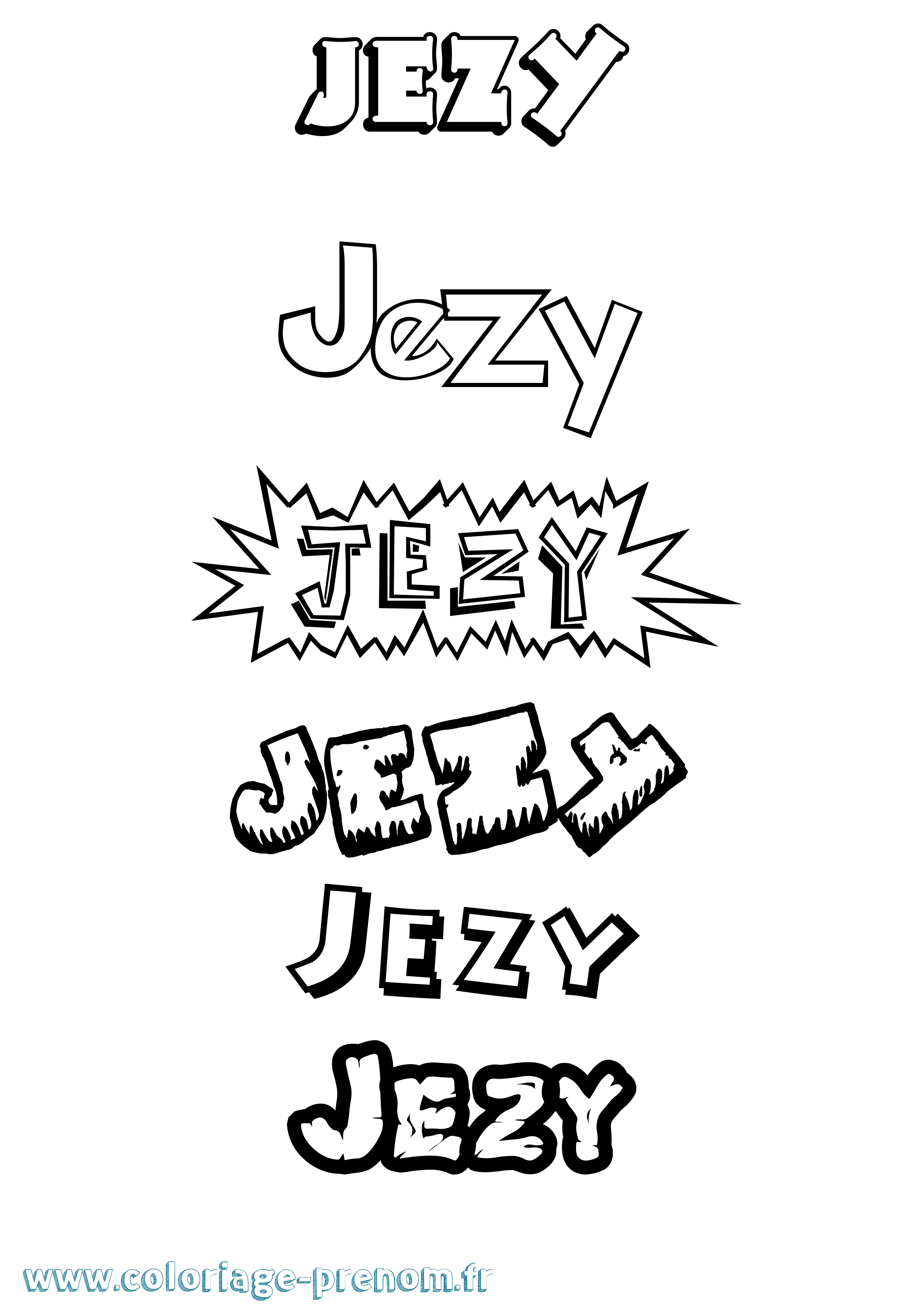Coloriage Jezy Dessin Animé Coloriage prénom Jezy Dessin Animé