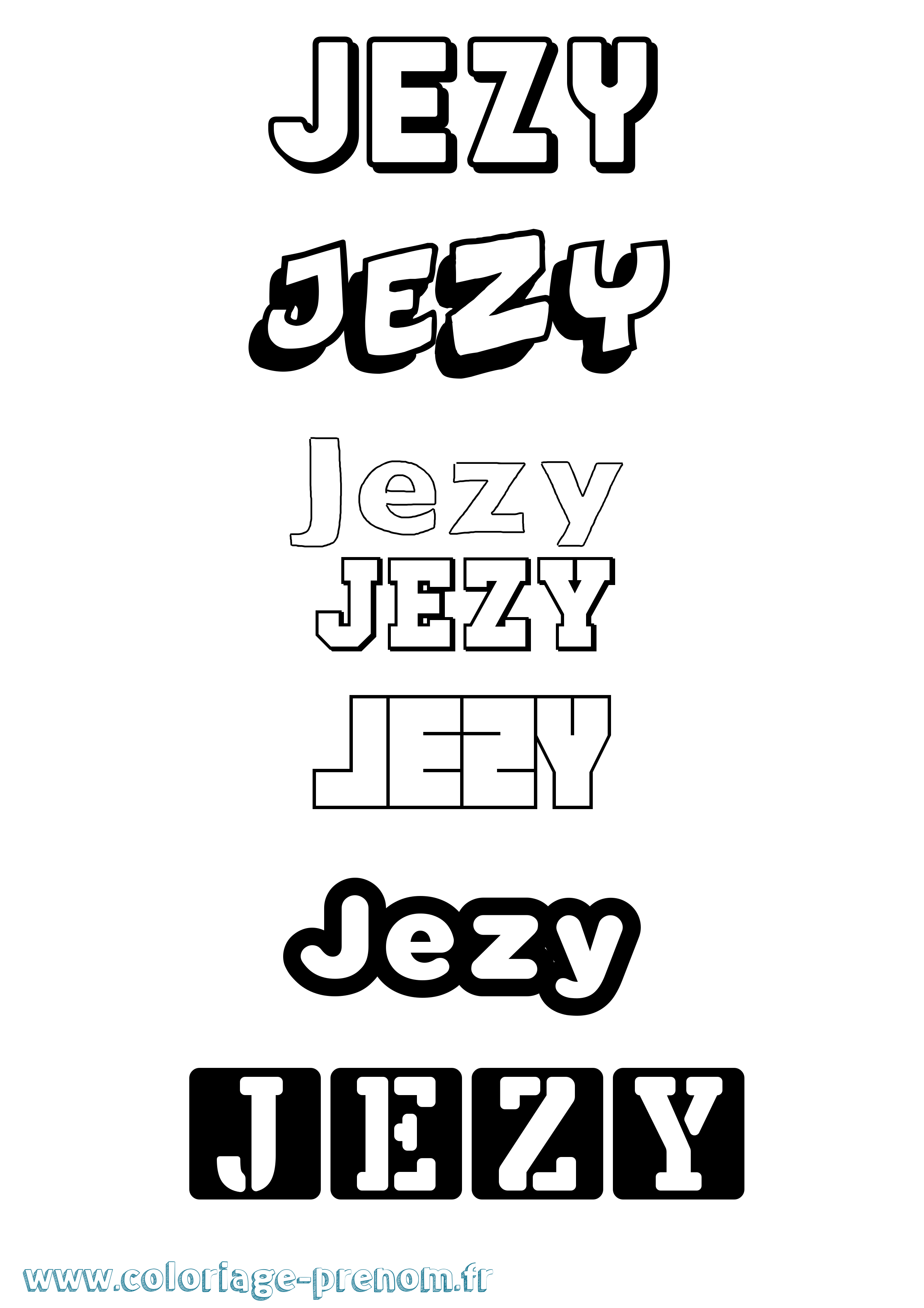 Coloriage Jezy Simple Coloriage prénom Jezy Simple