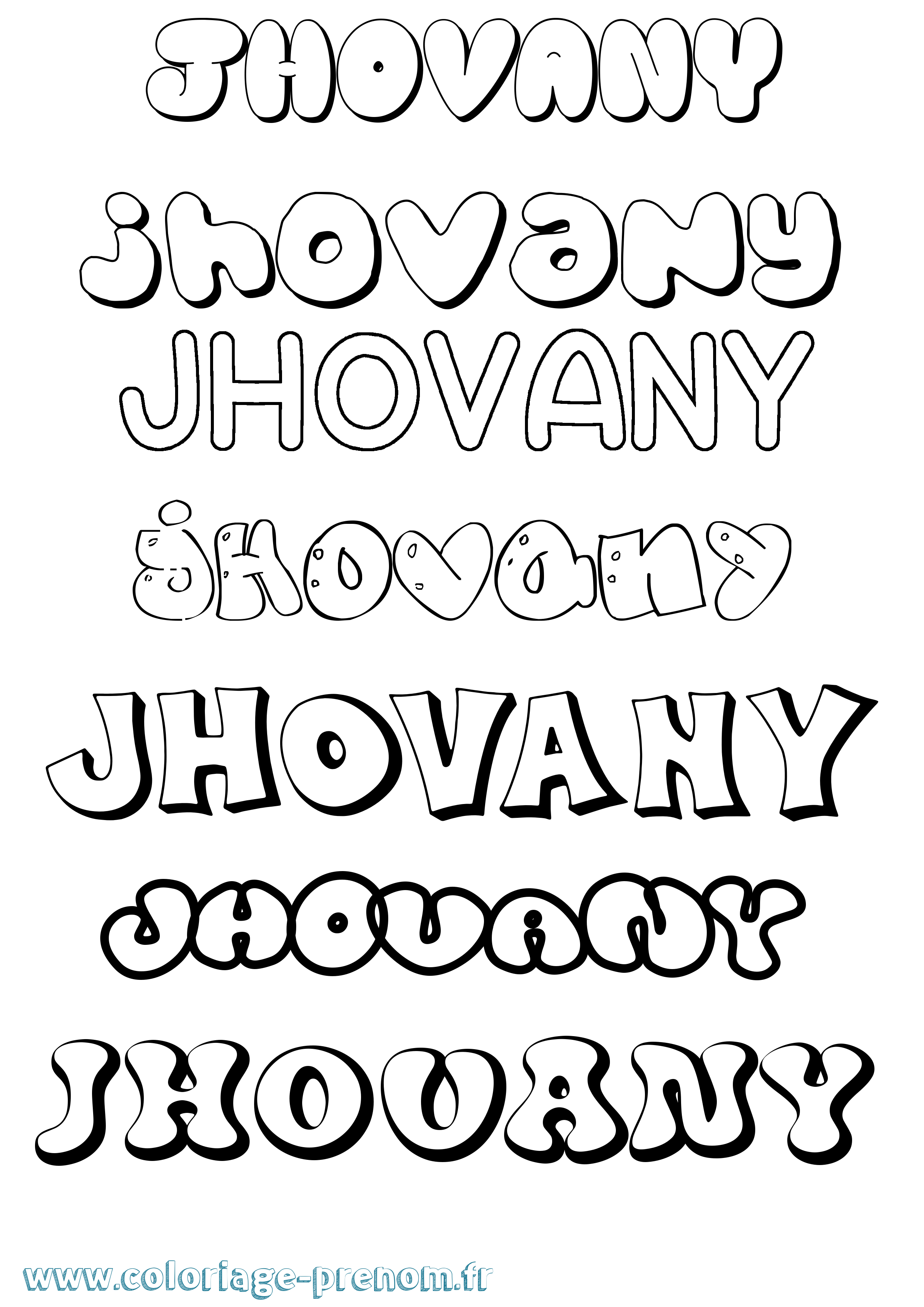Coloriage Jhovany Bubble Coloriage prénom Jhovany Bubble