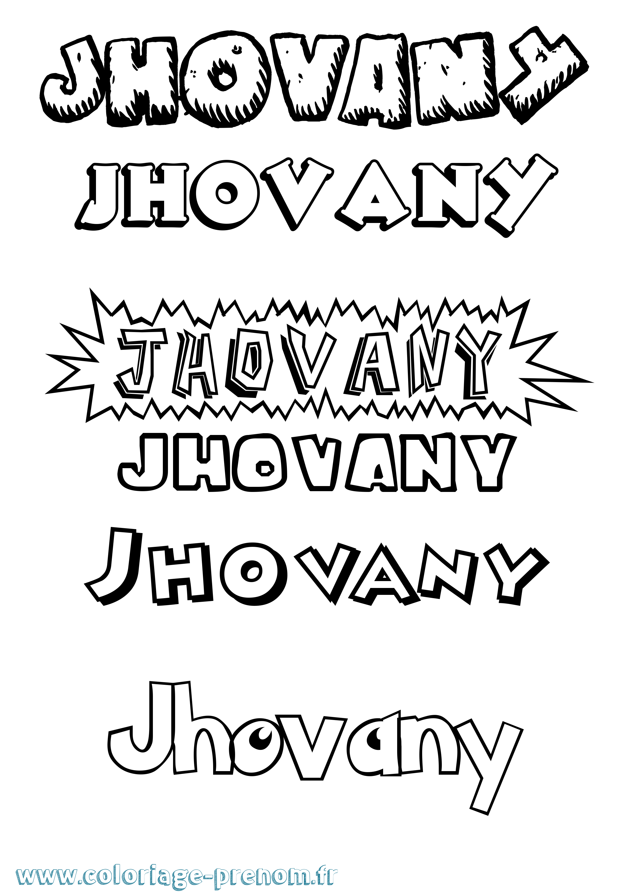 Coloriage Jhovany Dessin Animé Coloriage prénom Jhovany Dessin Animé