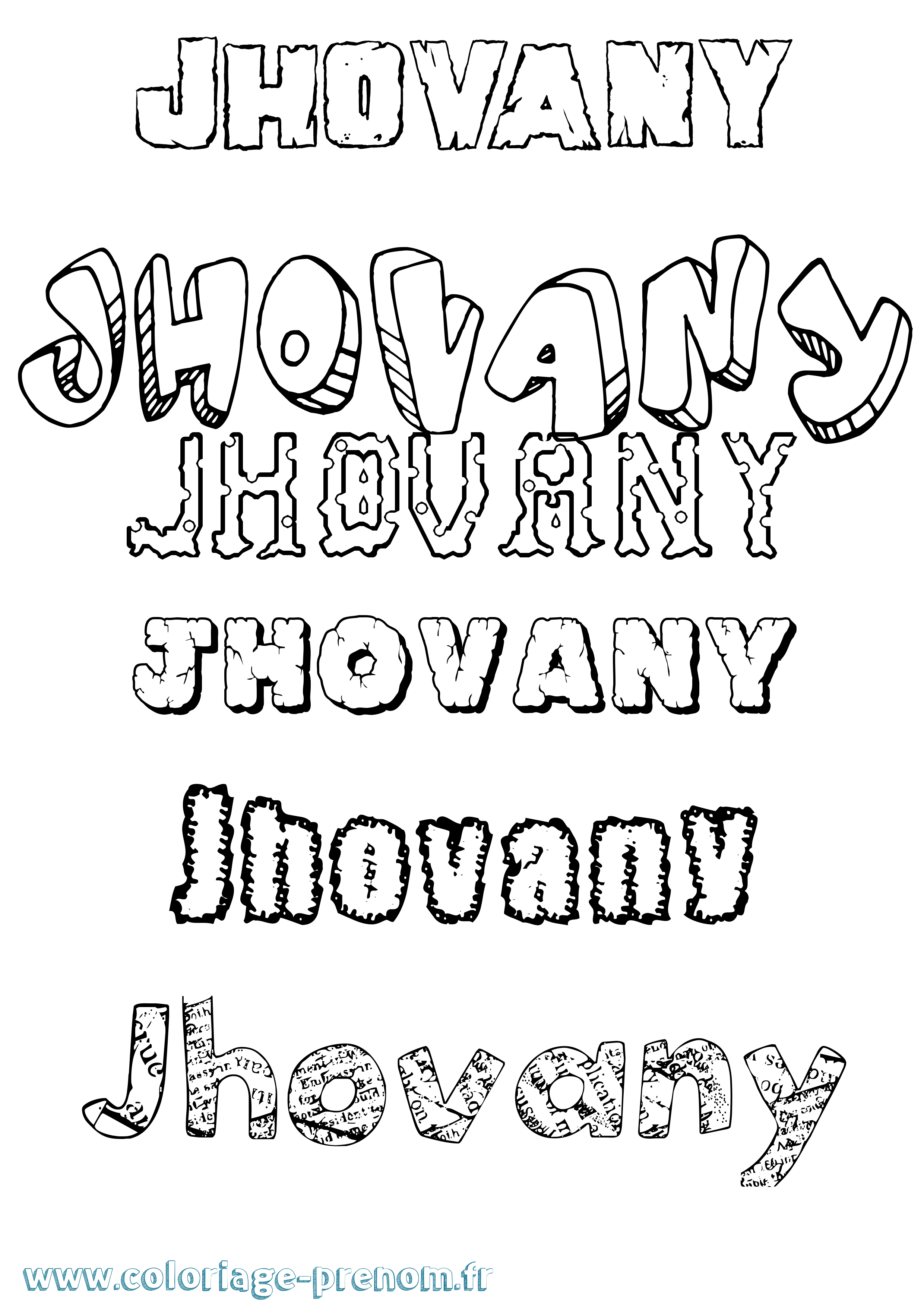 Coloriage Jhovany Destructuré Coloriage prénom Jhovany Destructuré