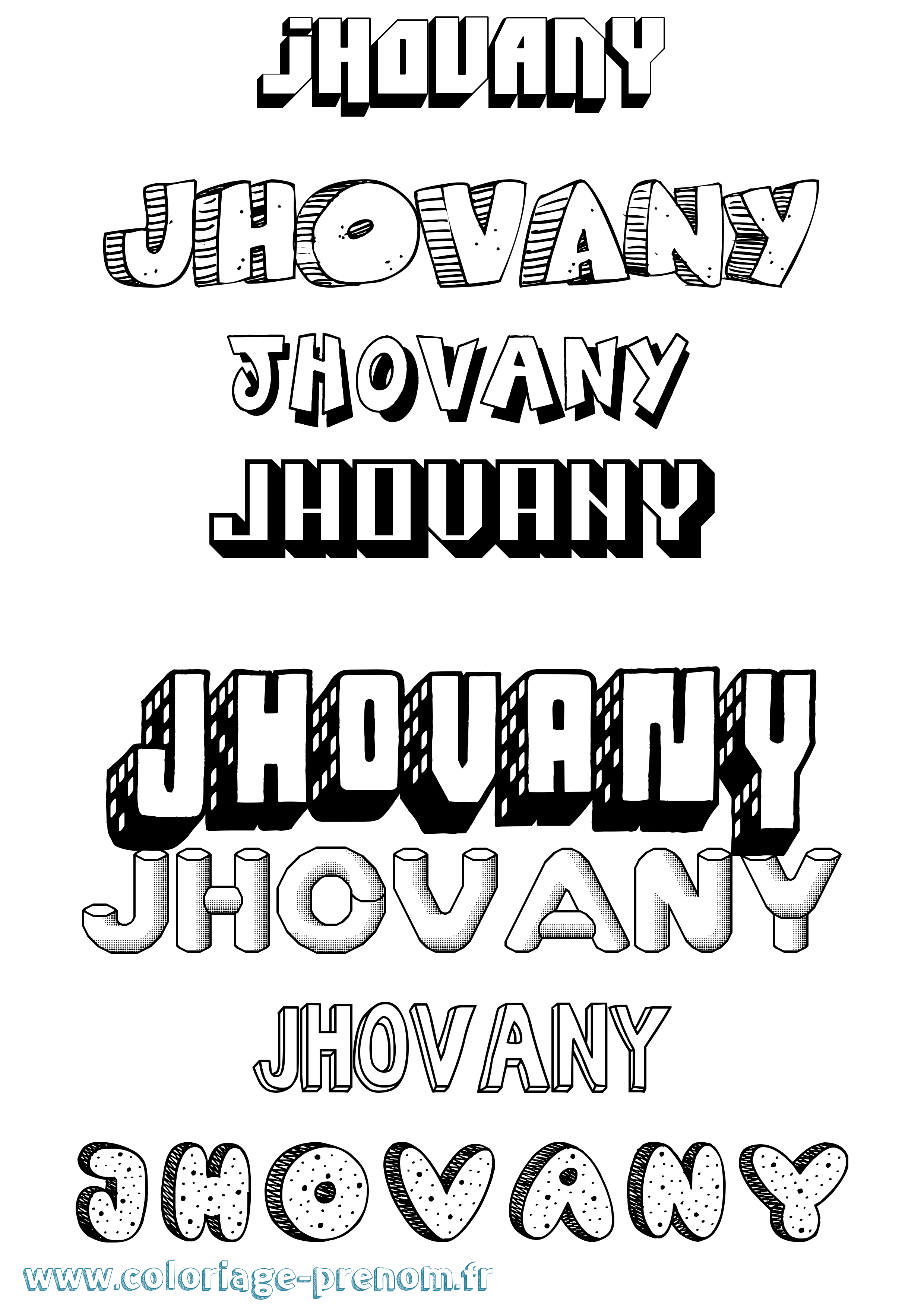 Coloriage Jhovany Effet 3D Coloriage prénom Jhovany Effet 3D