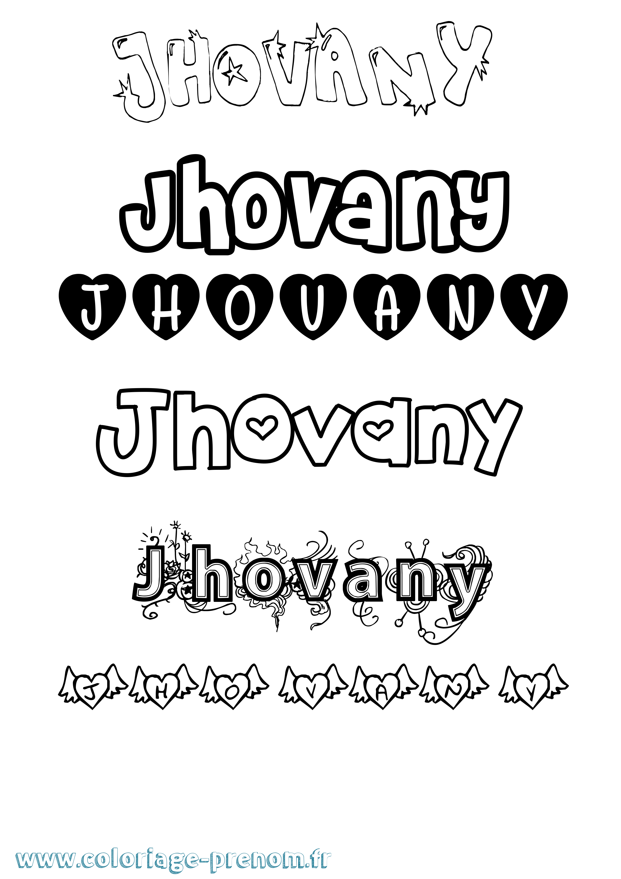 Coloriage Jhovany Girly Coloriage prénom Jhovany Girly