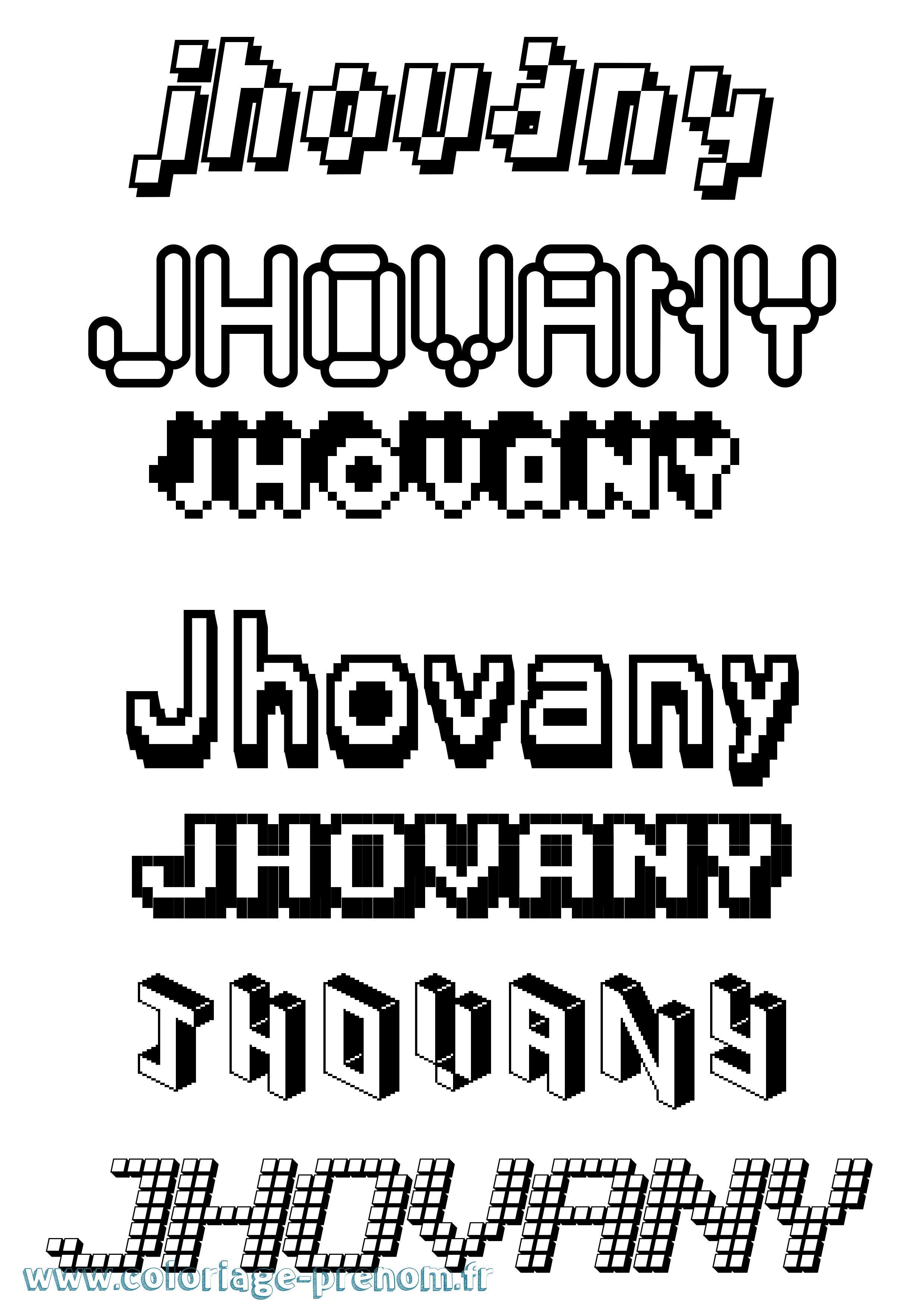 Coloriage Jhovany Pixel Coloriage prénom Jhovany Pixel