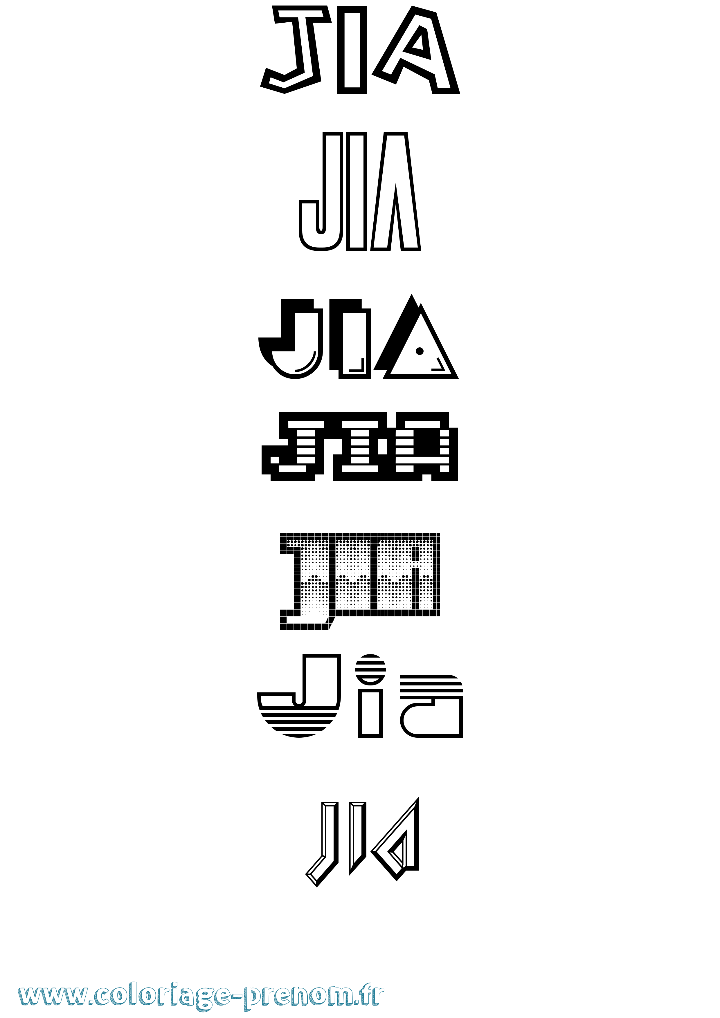 Coloriage Jia Jeux Vidéos Coloriage prénom Jia Jeux Vidéos