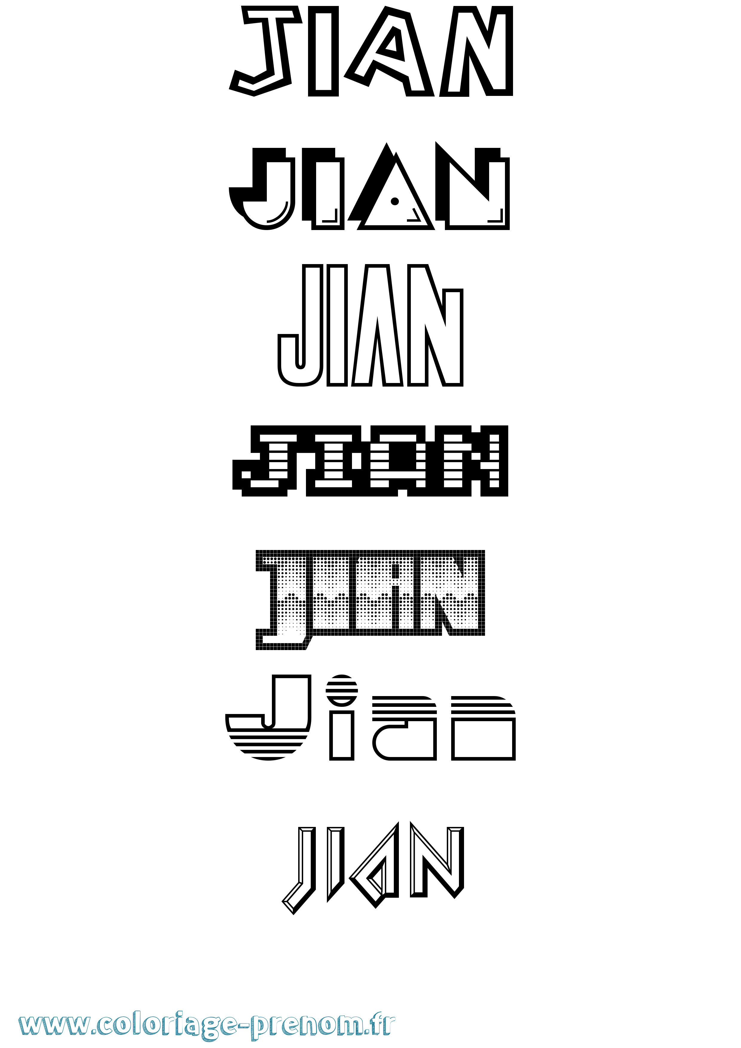 Coloriage Jian Jeux Vidéos Coloriage prénom Jian Jeux Vidéos