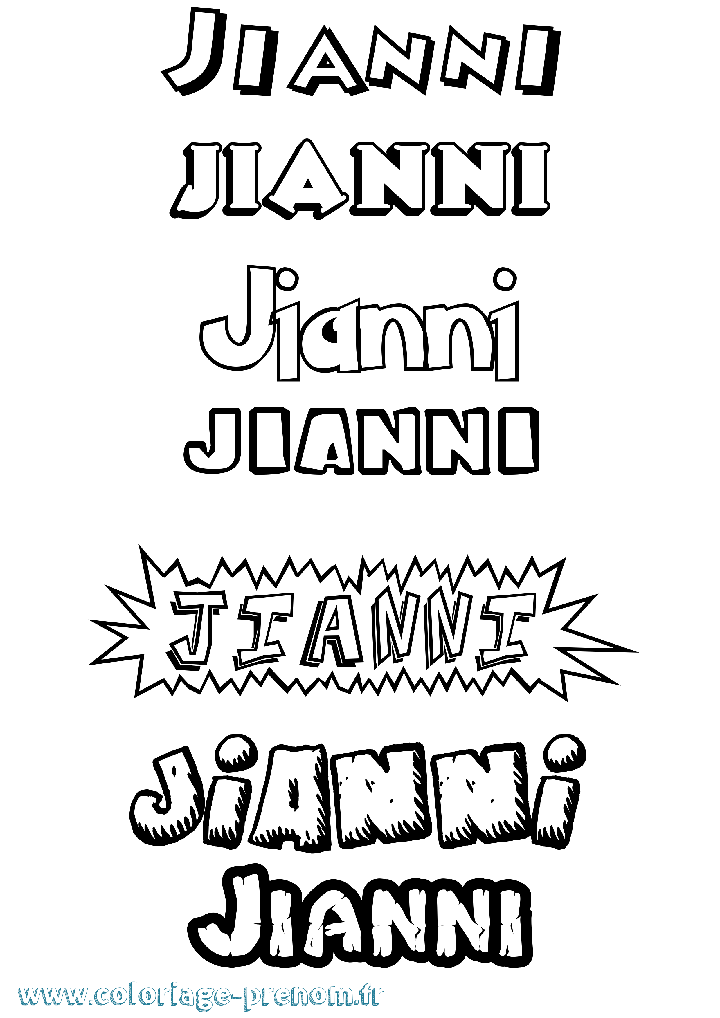 Coloriage Jianni Dessin Animé Coloriage prénom Jianni Dessin Animé