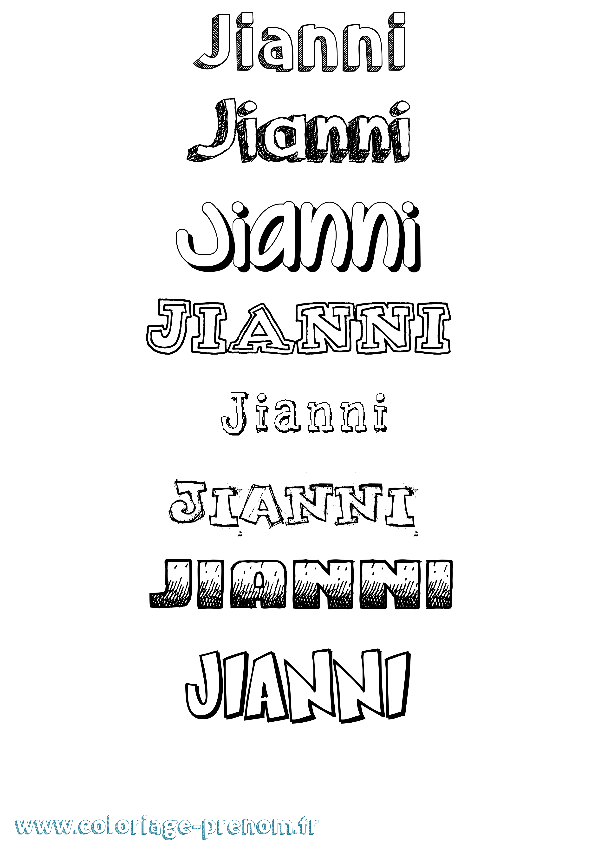 Coloriage Jianni Dessiné Coloriage prénom Jianni Dessiné