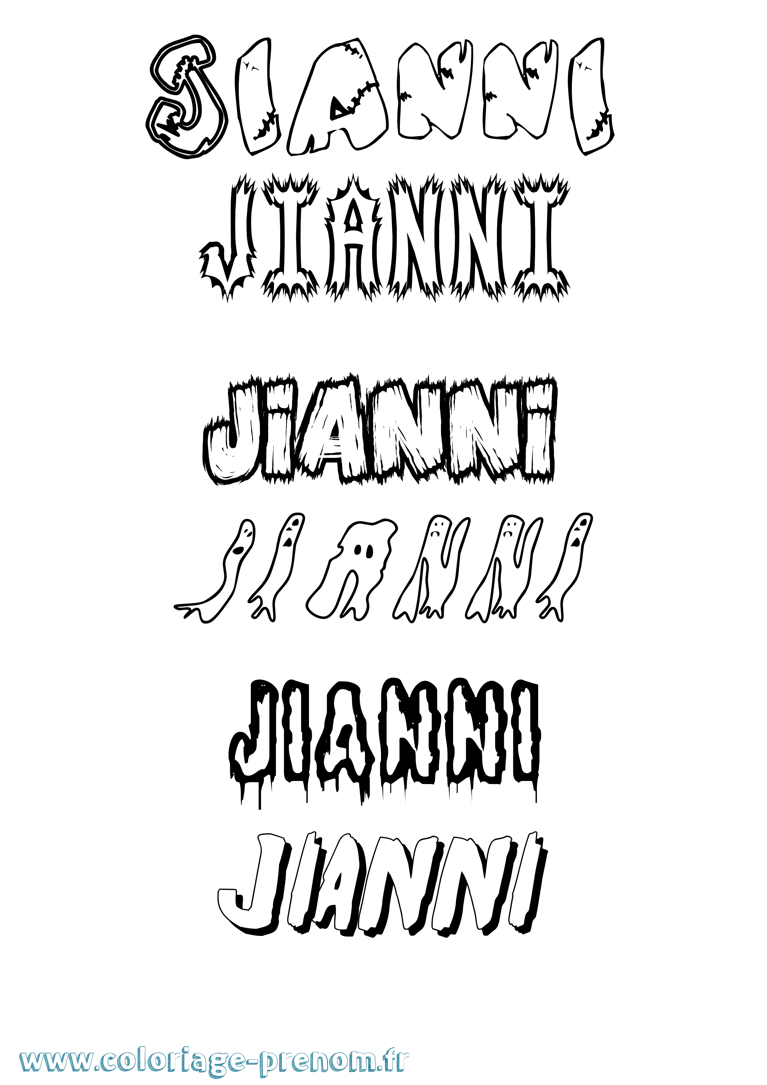 Coloriage Jianni Frisson Coloriage prénom Jianni Frisson