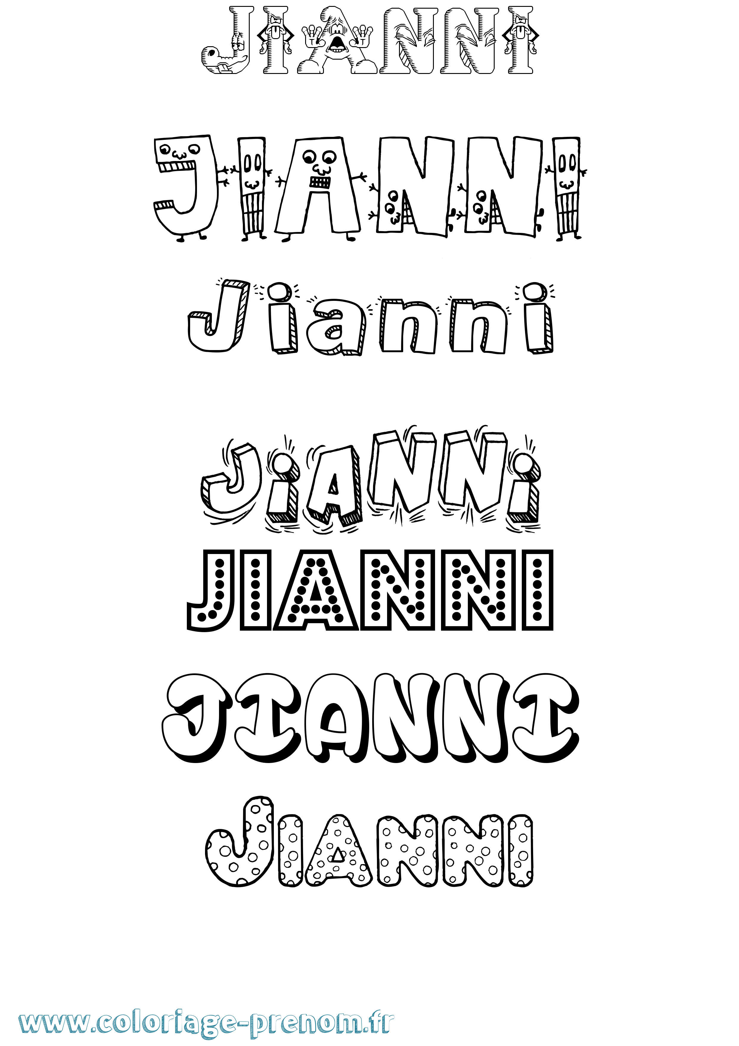 Coloriage Jianni Fun Coloriage prénom Jianni Fun