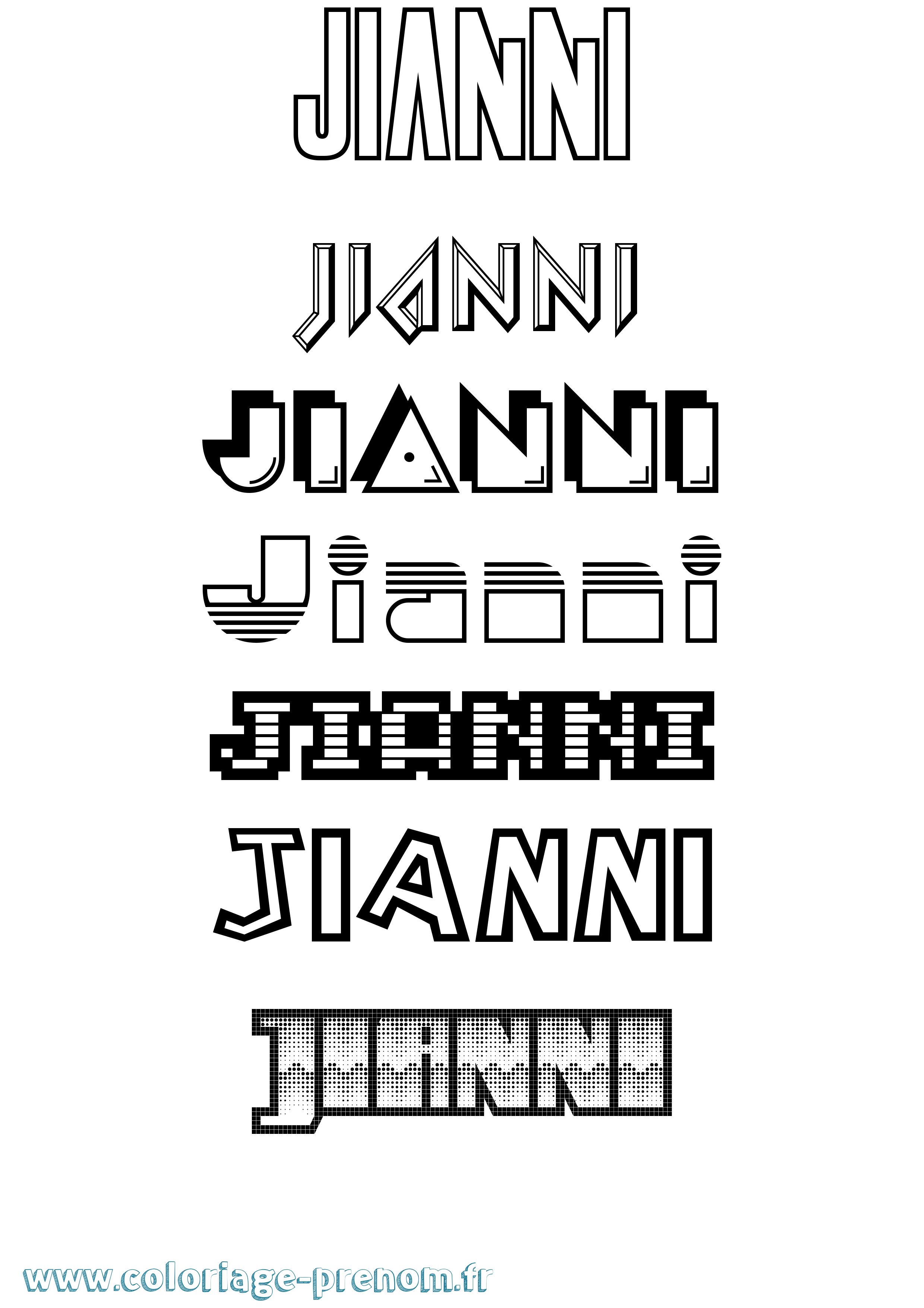 Coloriage Jianni Jeux Vidéos Coloriage prénom Jianni Jeux Vidéos