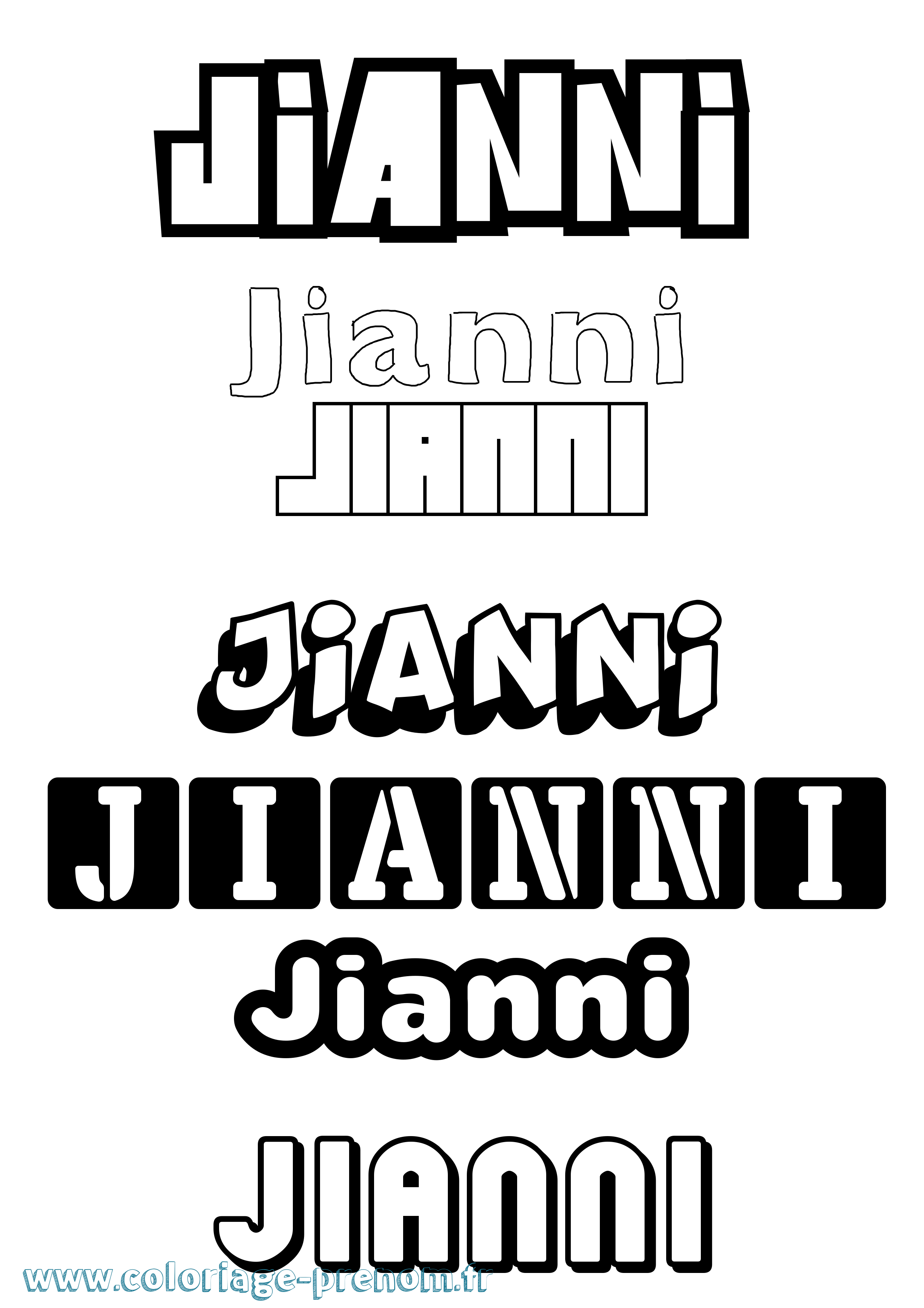 Coloriage Jianni Simple Coloriage prénom Jianni Simple