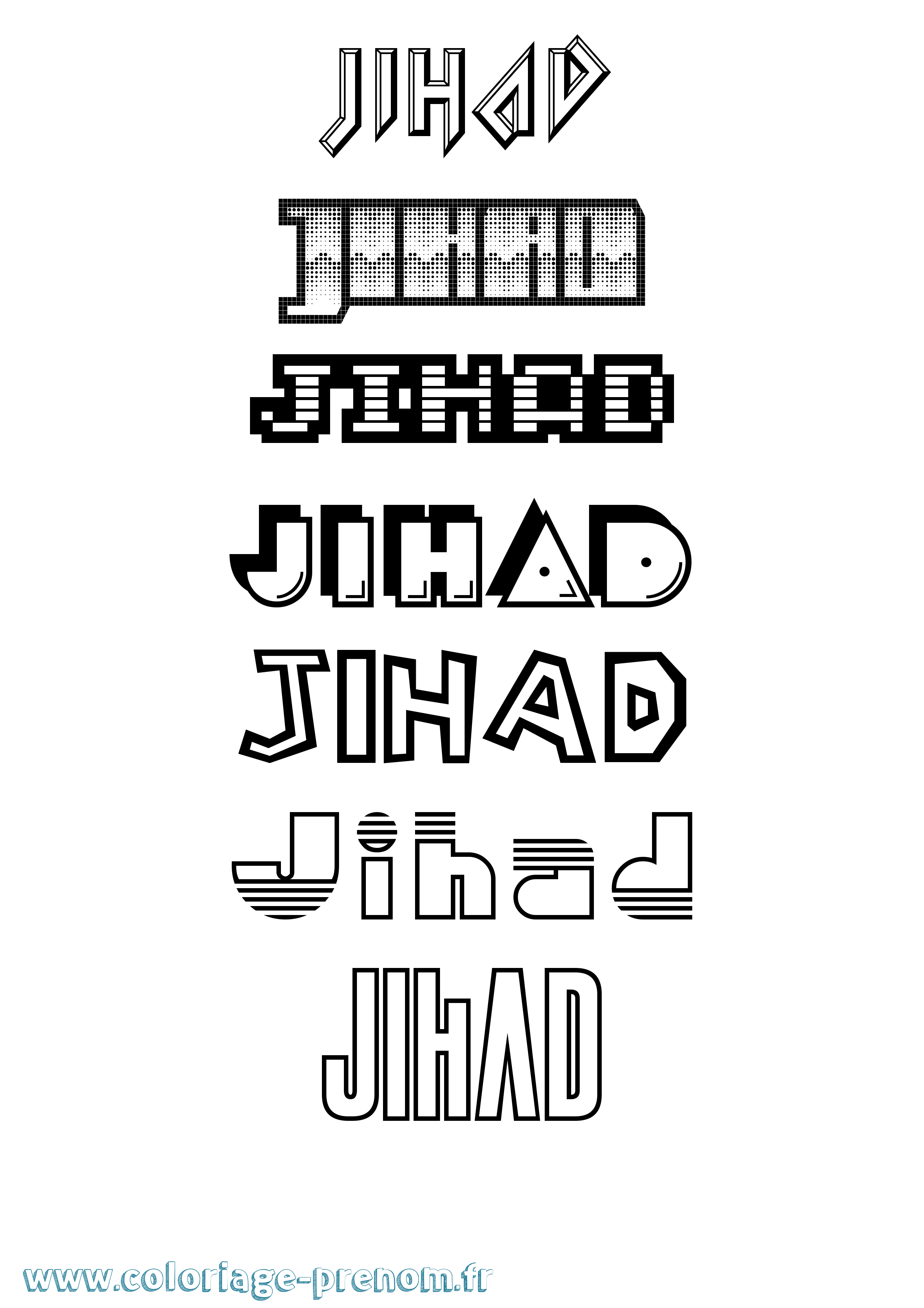 Coloriage Jihad Jeux Vidéos Coloriage prénom Jihad Jeux Vidéos