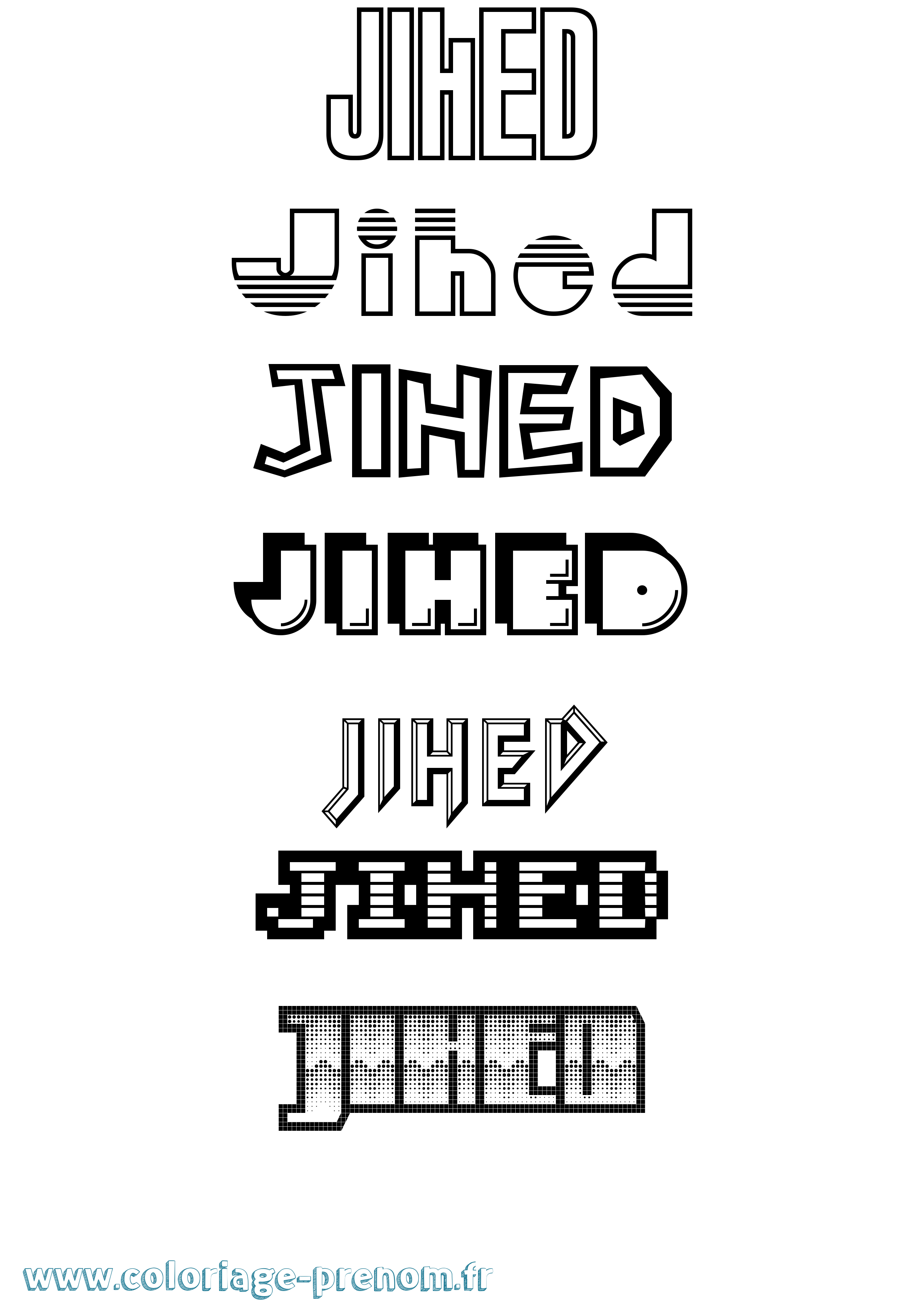 Coloriage Jihed Jeux Vidéos Coloriage prénom Jihed Jeux Vidéos