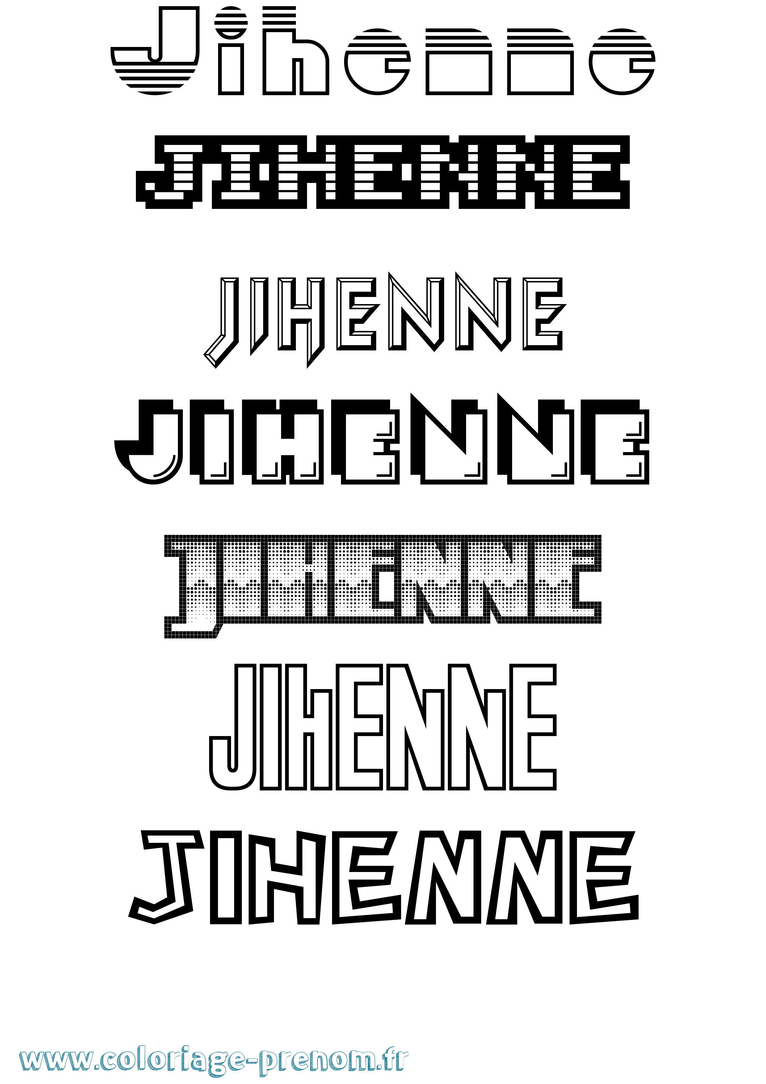 Coloriage Jihenne Jeux Vidéos Coloriage prénom Jihenne Jeux Vidéos