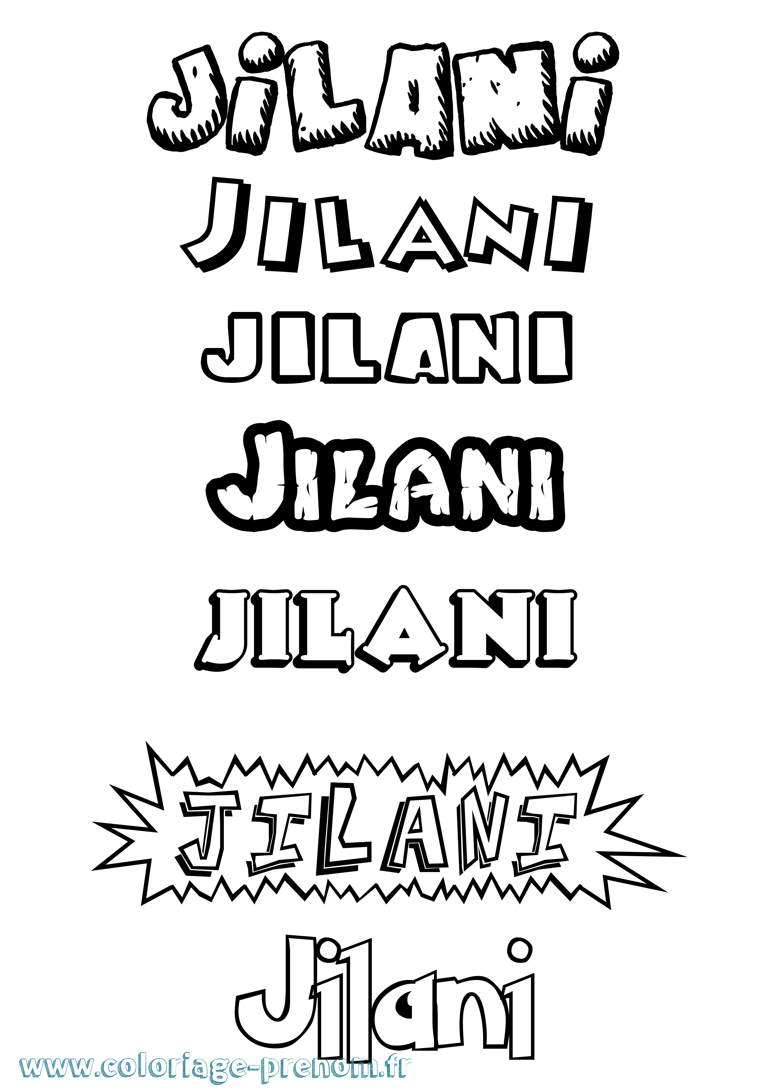 Coloriage Jilani Dessin Animé Coloriage prénom Jilani Dessin Animé