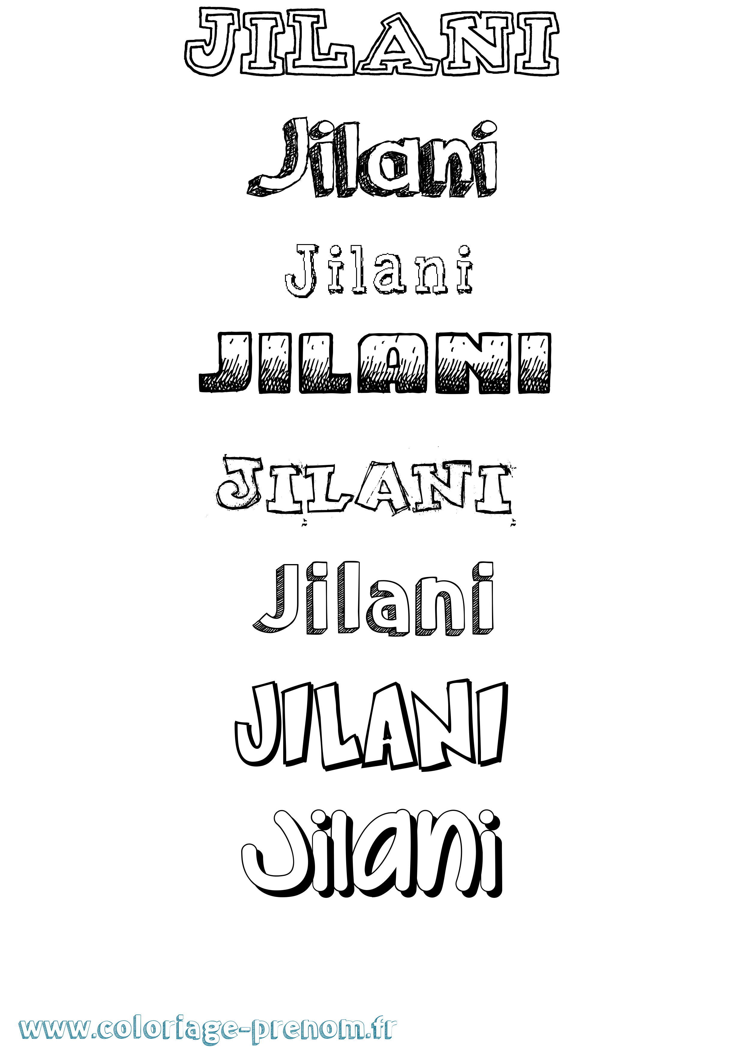 Coloriage Jilani Dessiné Coloriage prénom Jilani Dessiné