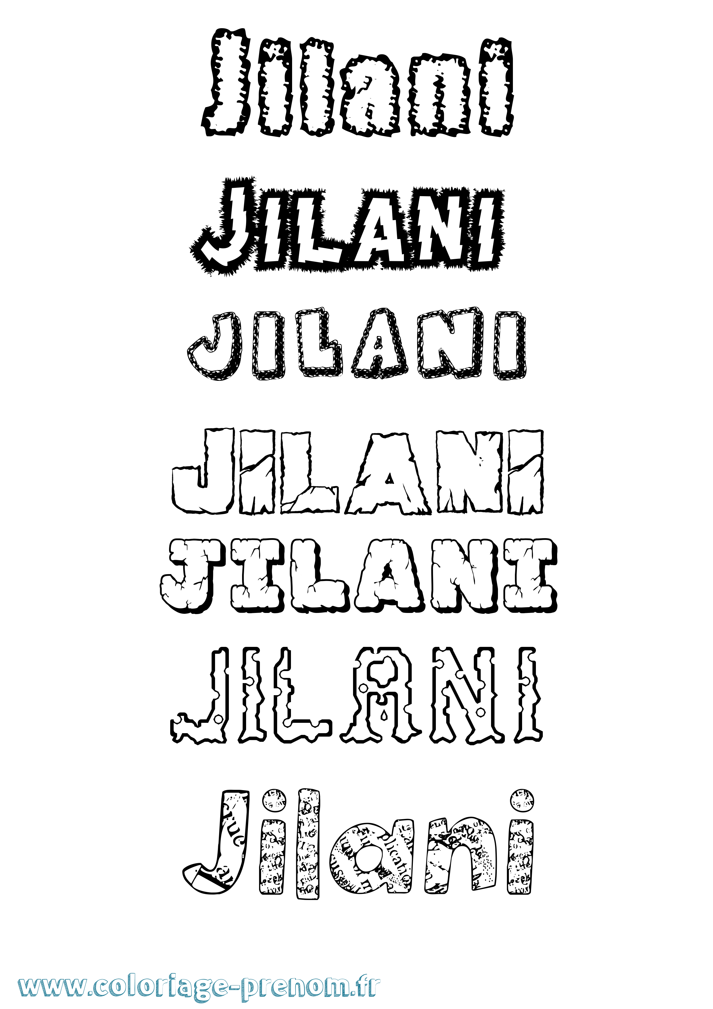 Coloriage Jilani Destructuré Coloriage prénom Jilani Destructuré