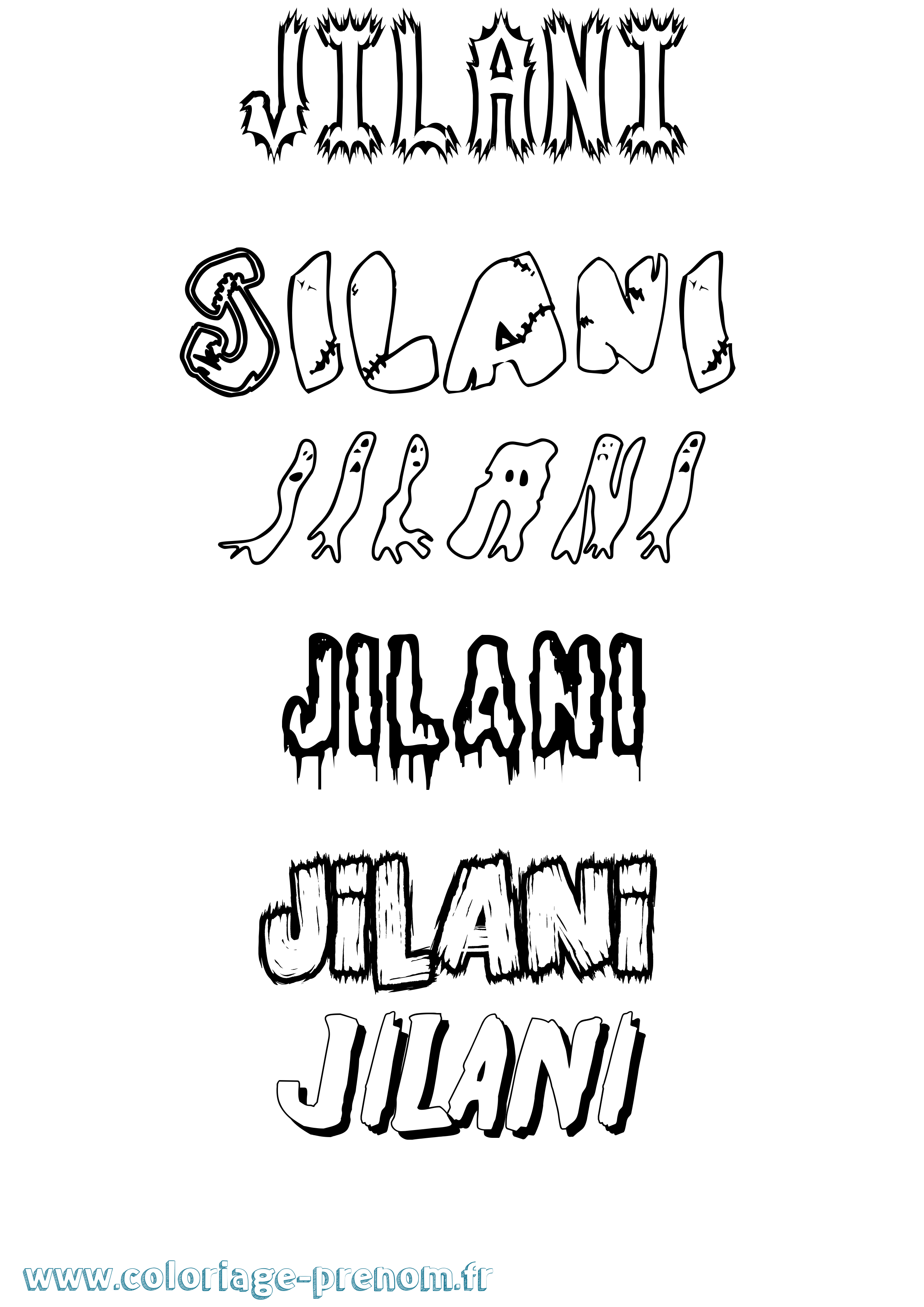 Coloriage Jilani Frisson Coloriage prénom Jilani Frisson